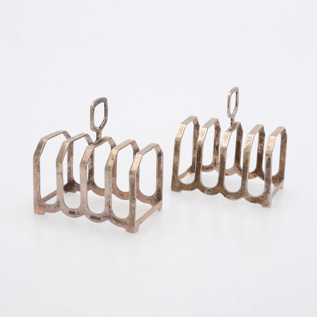 TOASTRACKS, ETT PAR, STERLINGSILVER, WILLIAM SUCKLING LTD, BIRMINGHAM