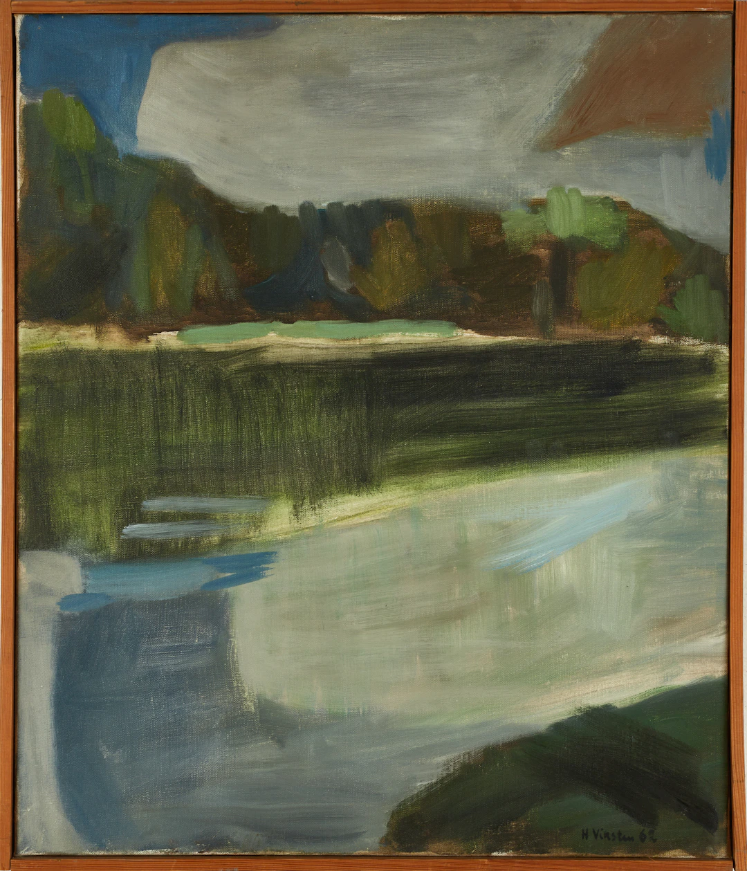 HANS VIKSTEN (1926-1987). Insjölandskap, signerad, daterad 62, olja på duk.