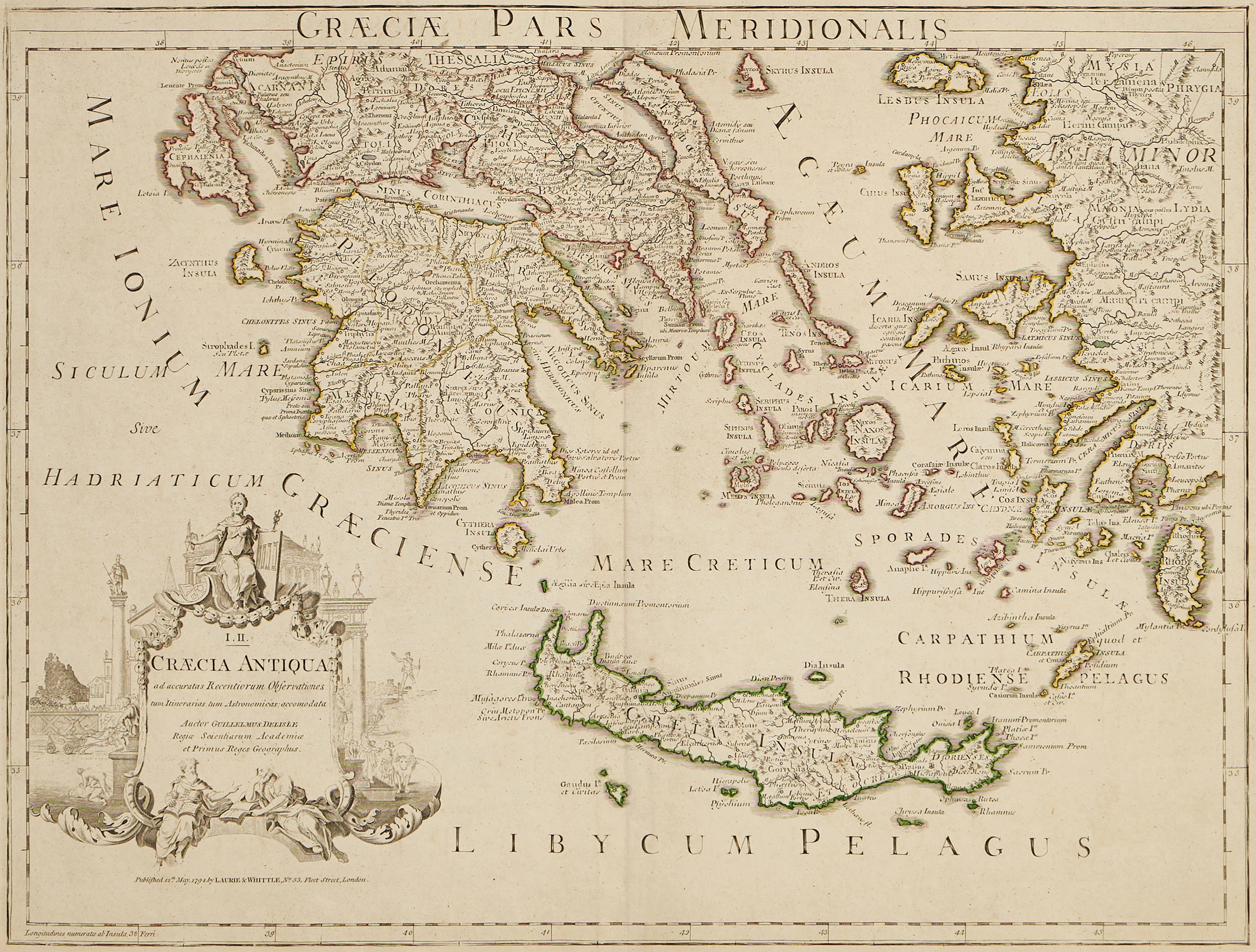 DELISLE/LAURIE & WHITTLE, Græcia Antiqua, 1794.