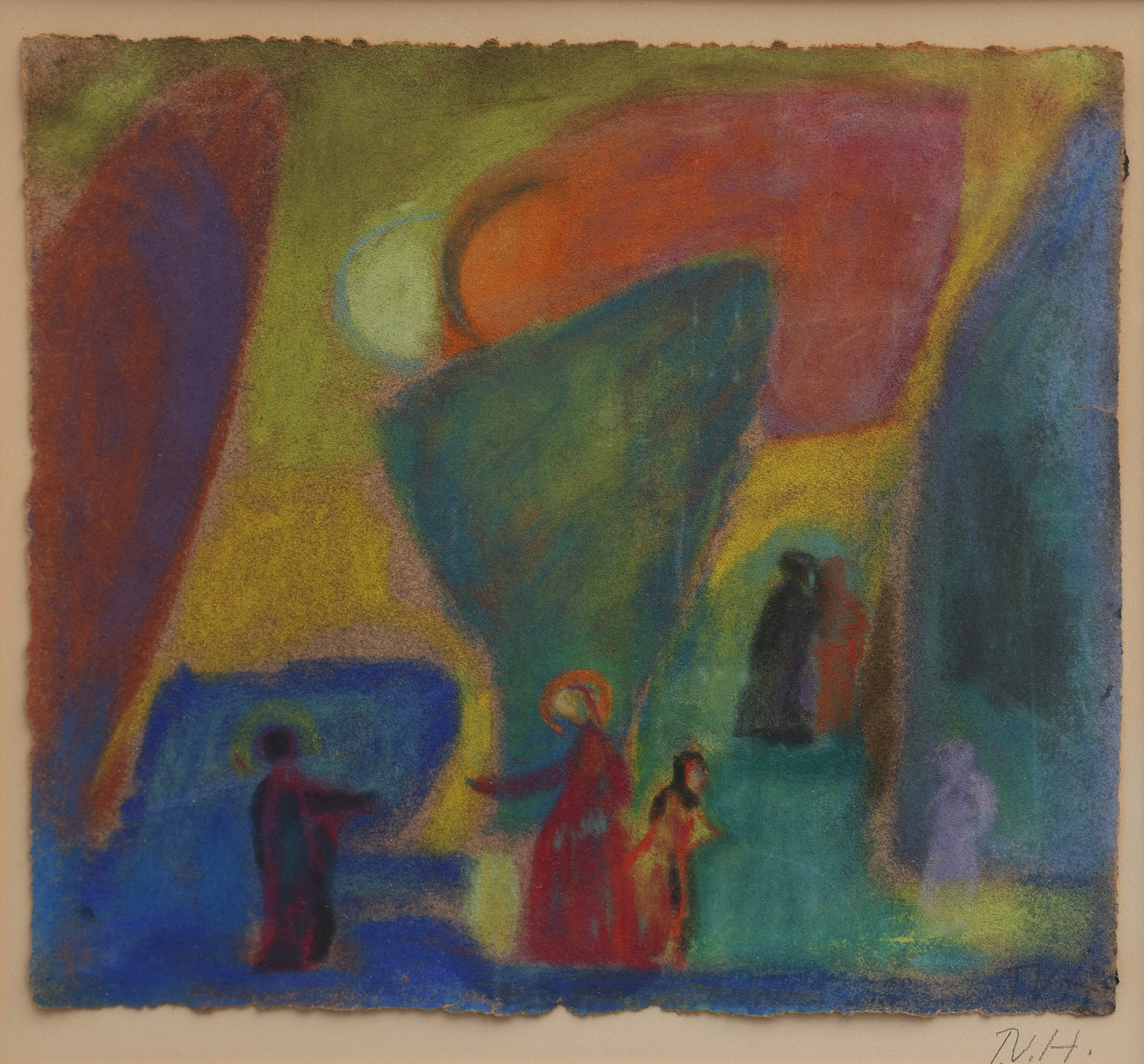 TORA VEGA HOLMSTRÖM. PASTELL PÅ PAPPER, "KOMPOSITION" UPPSTÅNDELSEN