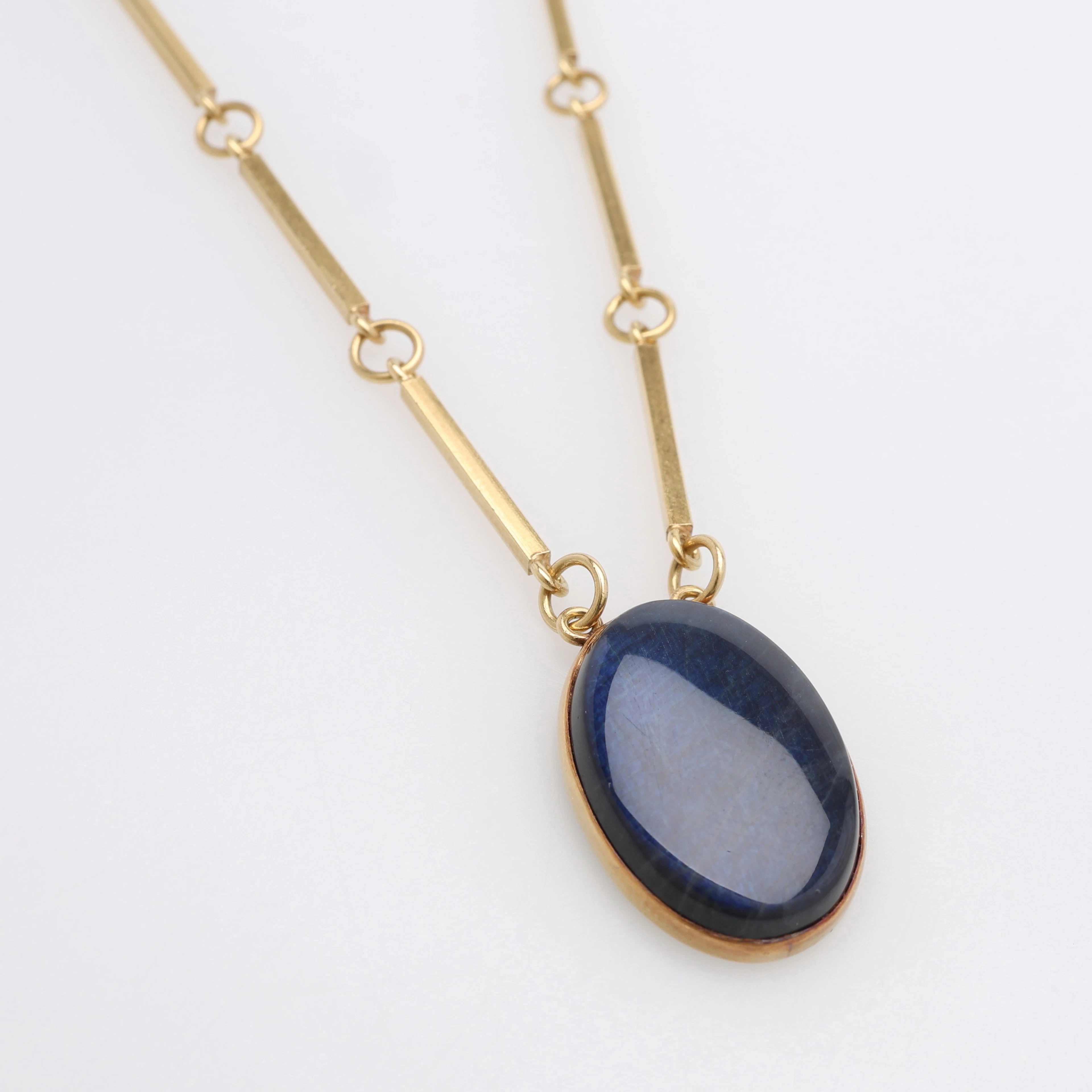 WIWEN NILSSON. COLLIER, 18K GULD & BLÅ LABRADORIT, RING- & STAVLÄNK