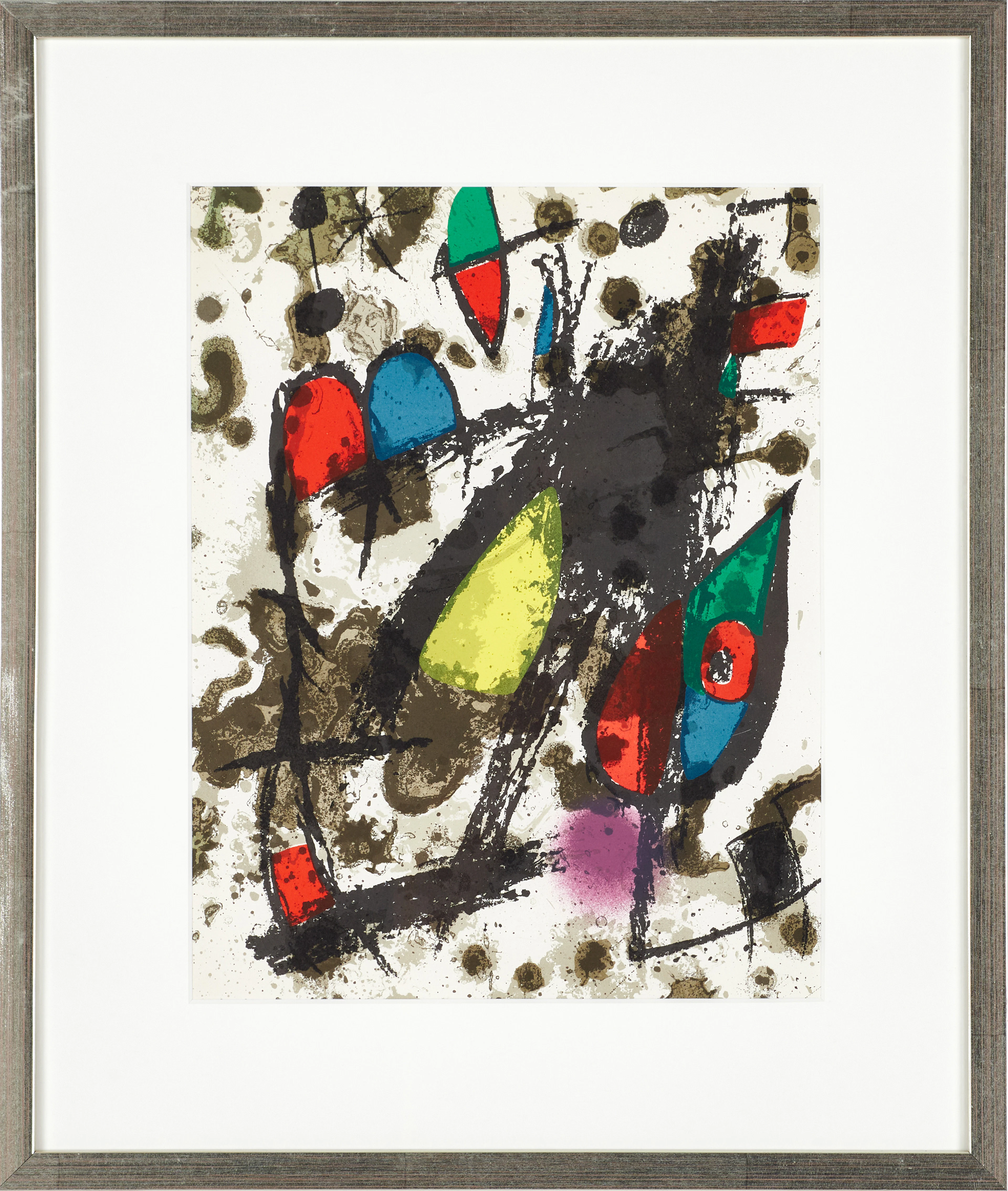 JOAN MIRÓ (Spanien, 1893-1983), Komposition, färglitografi, 1975, Mourlot 1036.