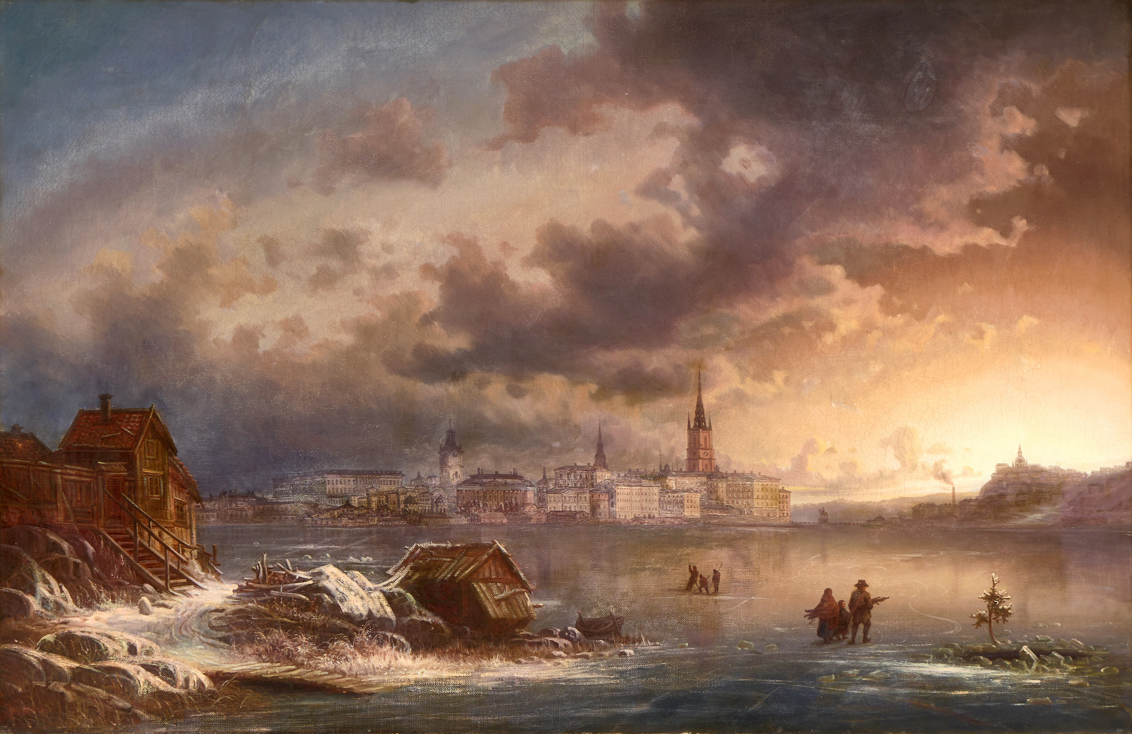 PER WILHELM CEDERGREN (Sverige, 1820-1896): Gamla Stan - Stockholm