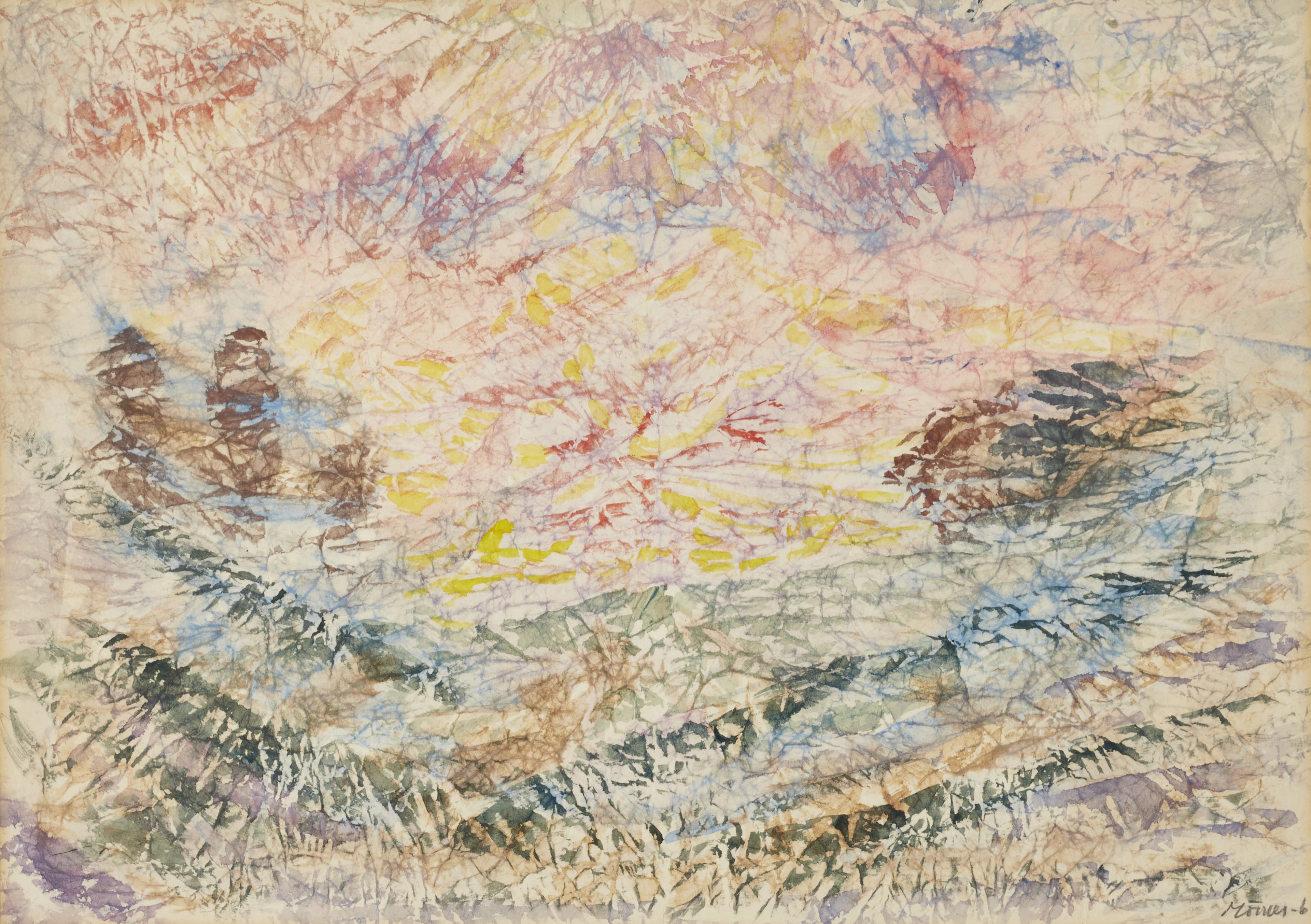 STELLAN MÖRNER (Sverige, 1896-1979), Abstrakt landskap, signerad och