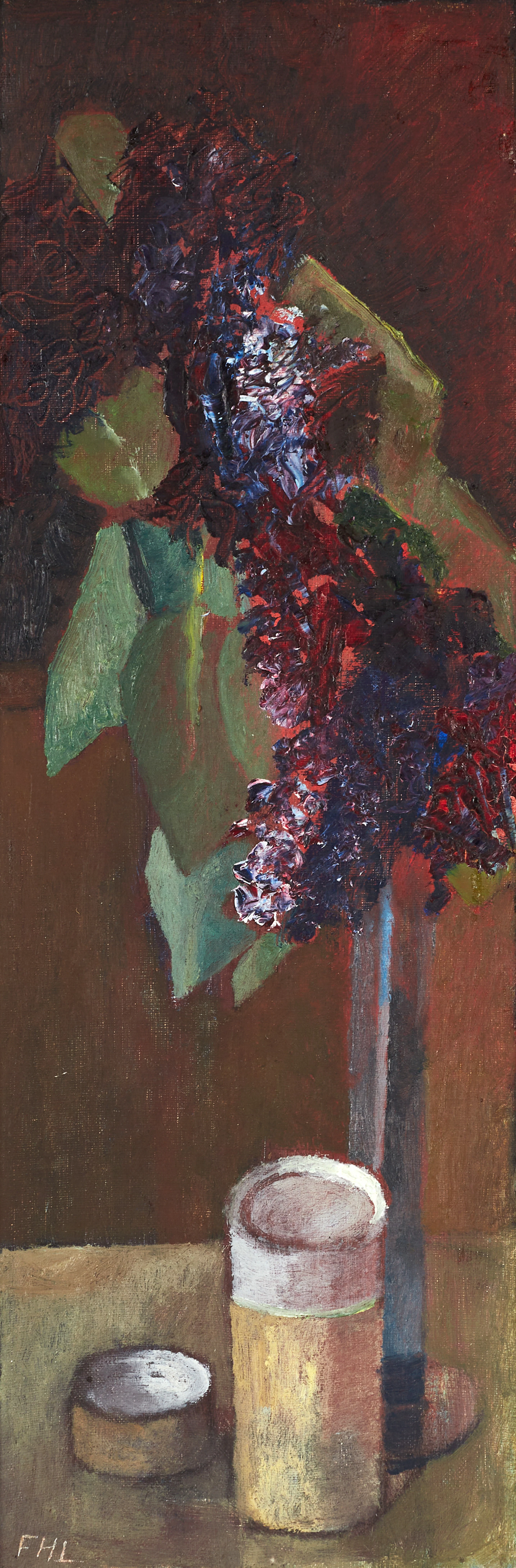 FOLKE HELLSTRÖM-LIND (1913-1957). Blomsterstilleben, monogramsignerad