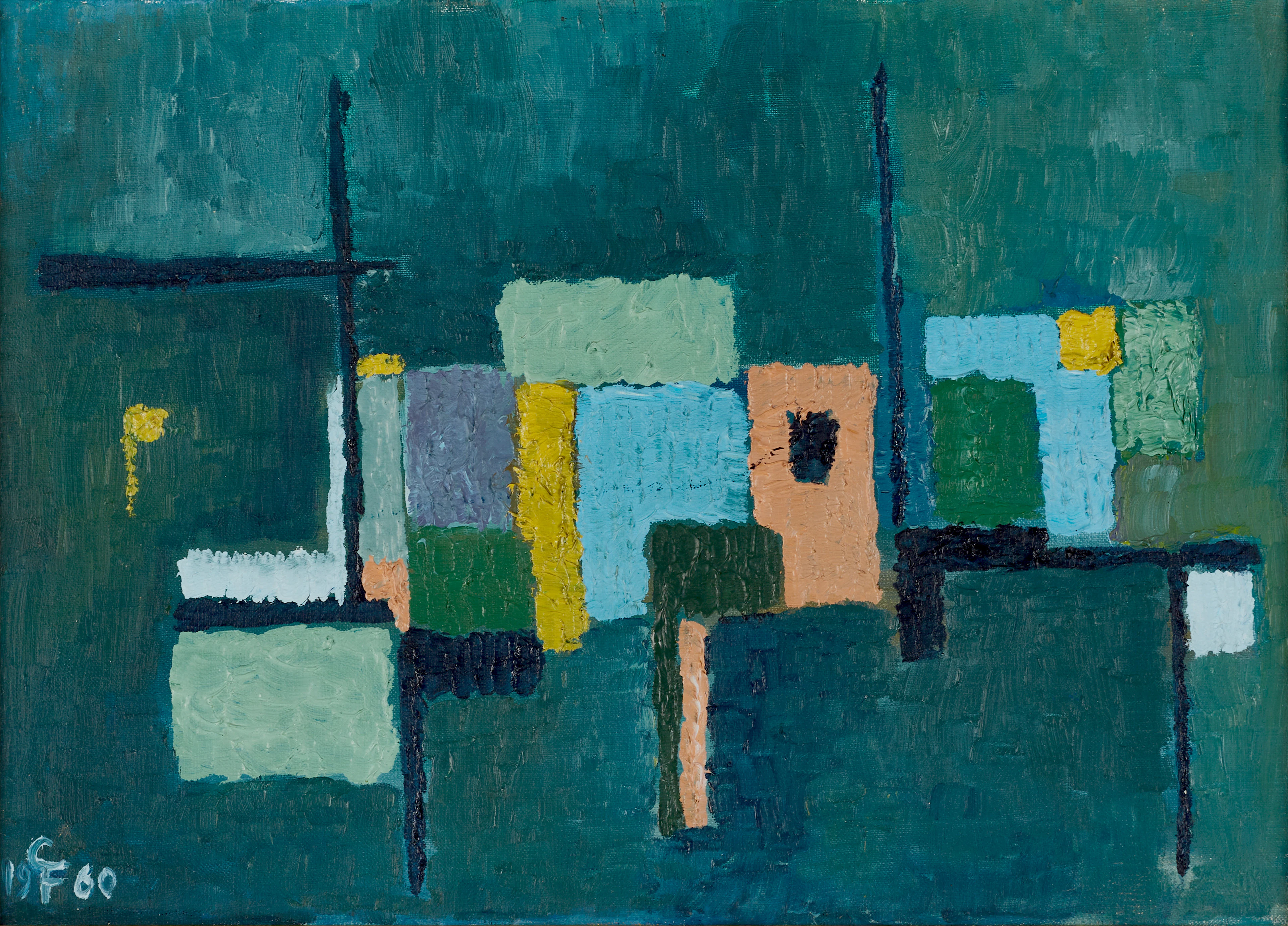 CURT FORS (Sverige, Malmö, 1935-2016), Byggnader, monogramsignerad