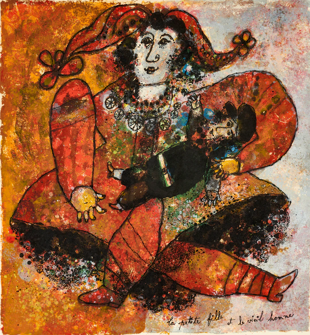 THEO TOBIASSE Israel-Frankrike 1927-2012), "Le petit fille et le vieil.