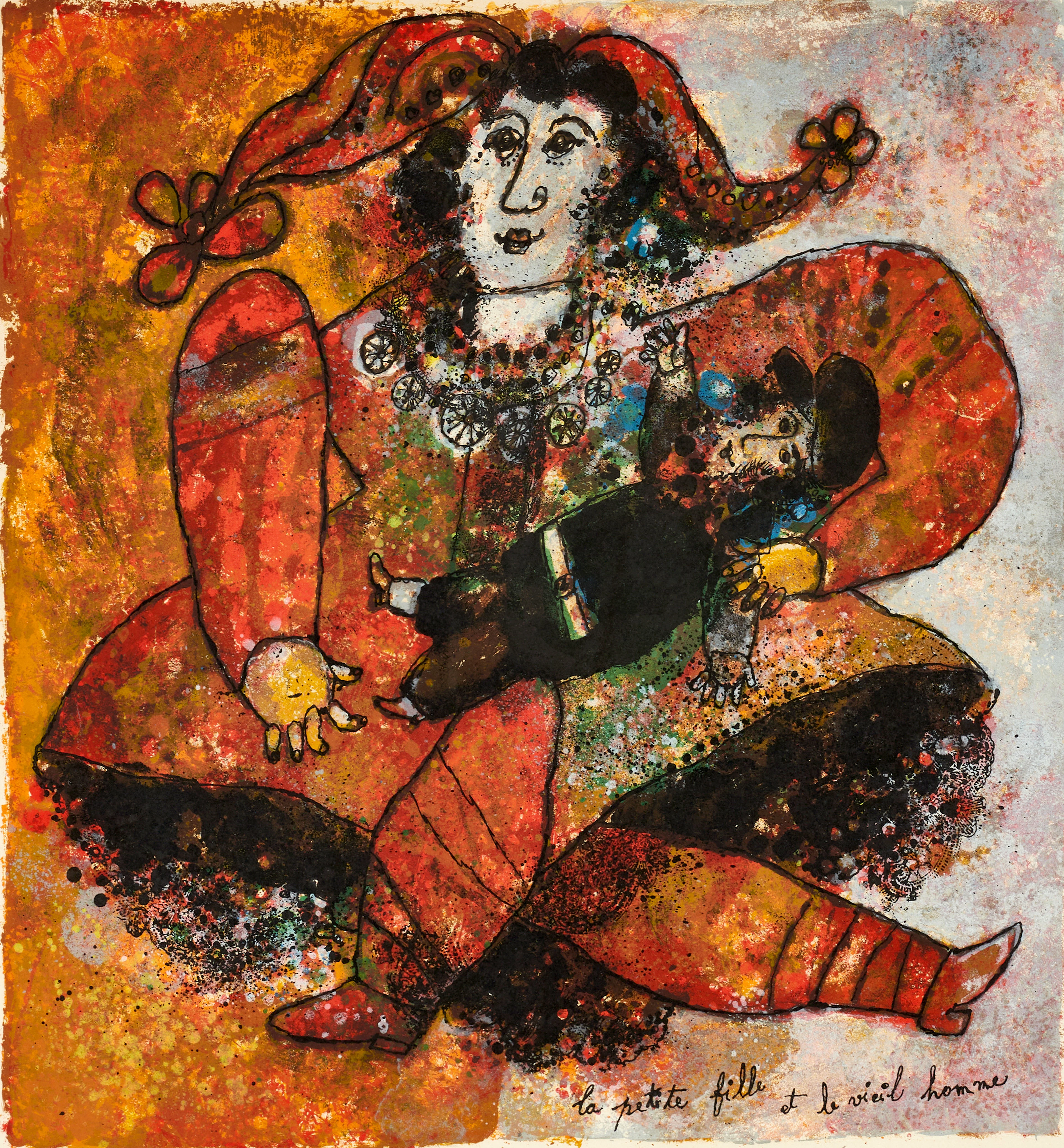 THEO TOBIASSE Israel-Frankrike 1927-2012), "Le petit fille et le vieil.