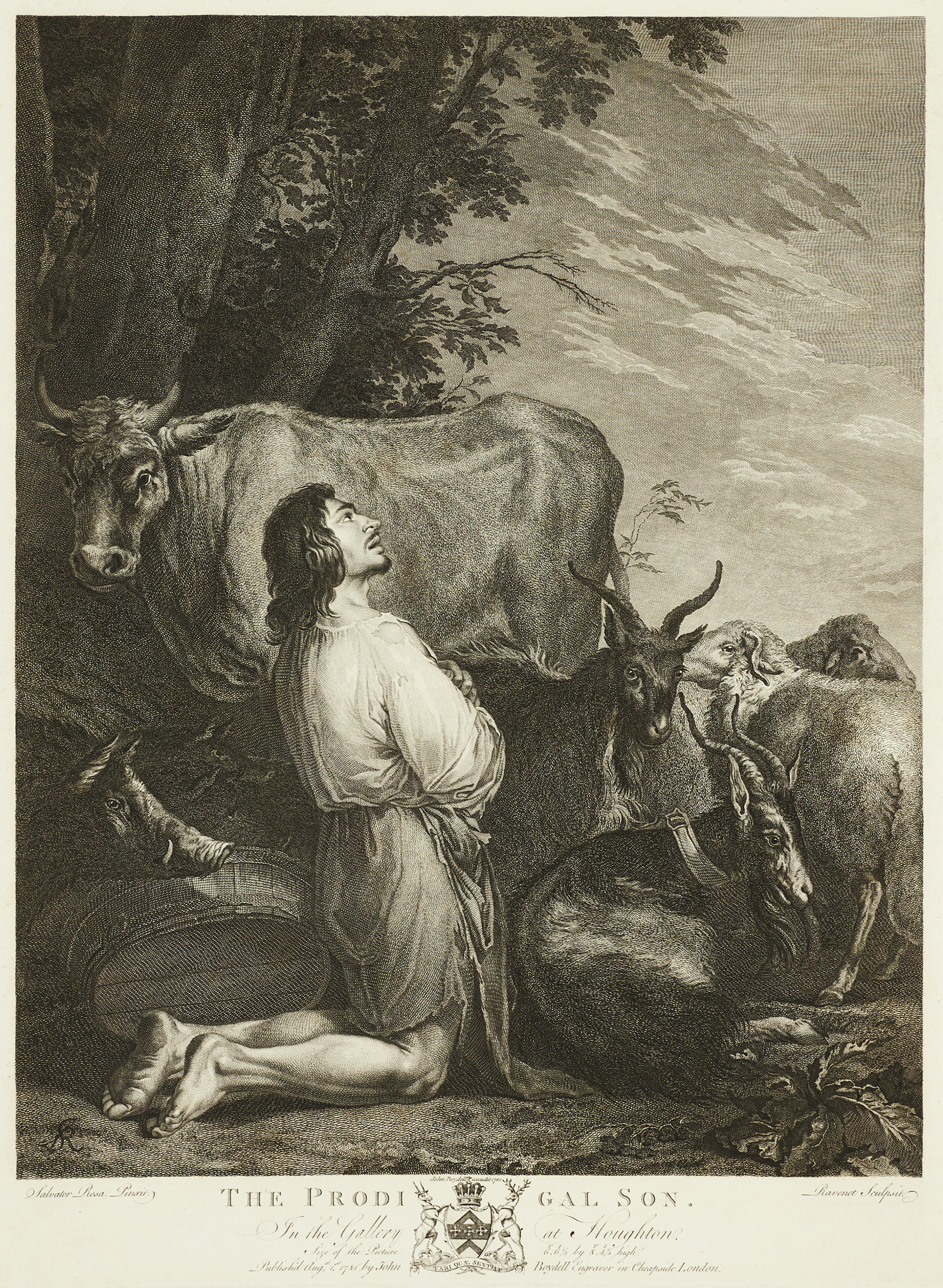 SIMON FRANÇOIS RAVENET (1706-1774), "The Prodigal Son", två etsningar