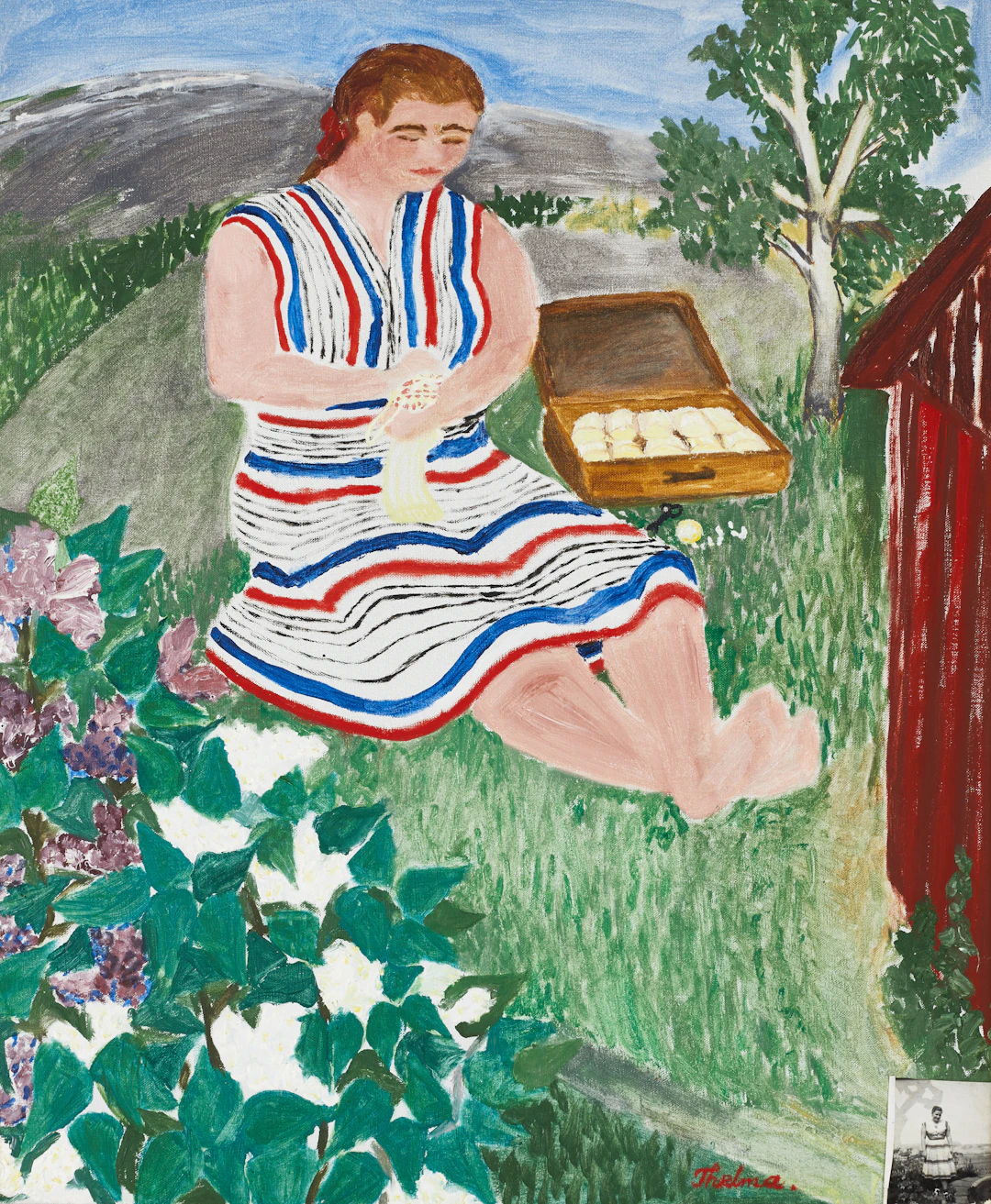 THELMA AULIO PAANANEN (1931–2019), Självporträtt som ung, signerad