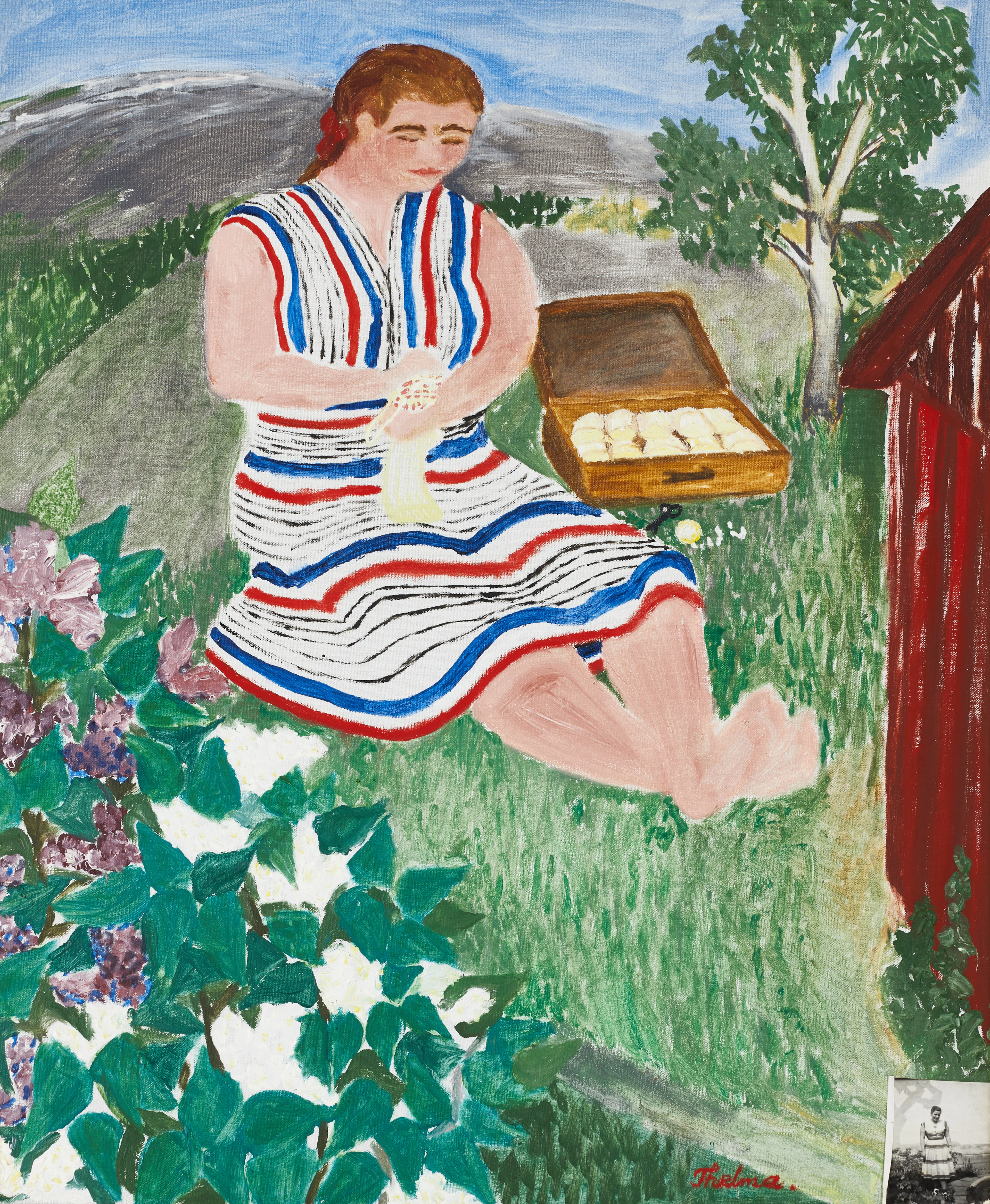 THELMA AULIO PAANANEN (1931–2019), Självporträtt som ung, signerad