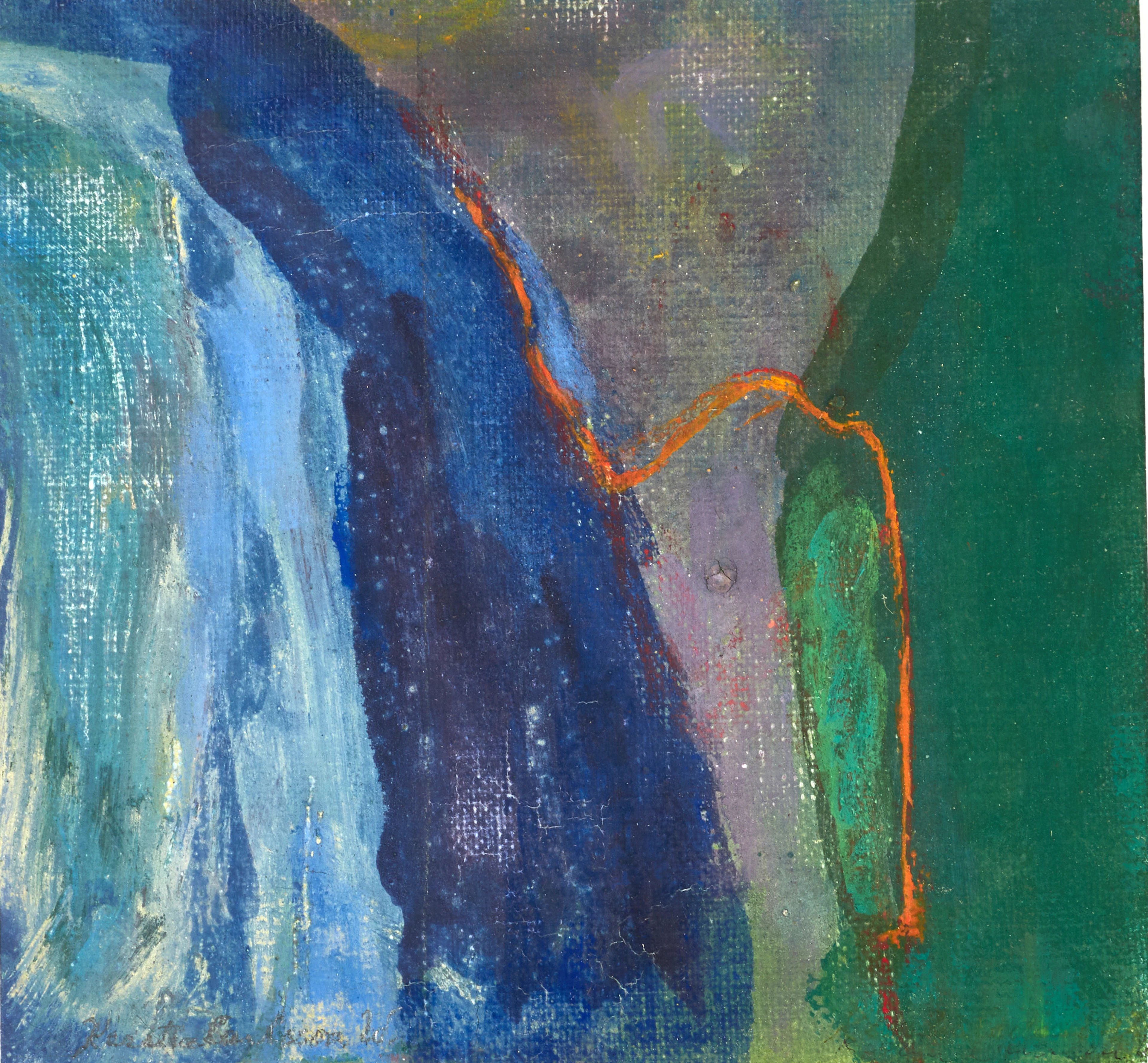KERSTIN CARLSSON W. Landskapsmotiv, signerad, tempera på duk.