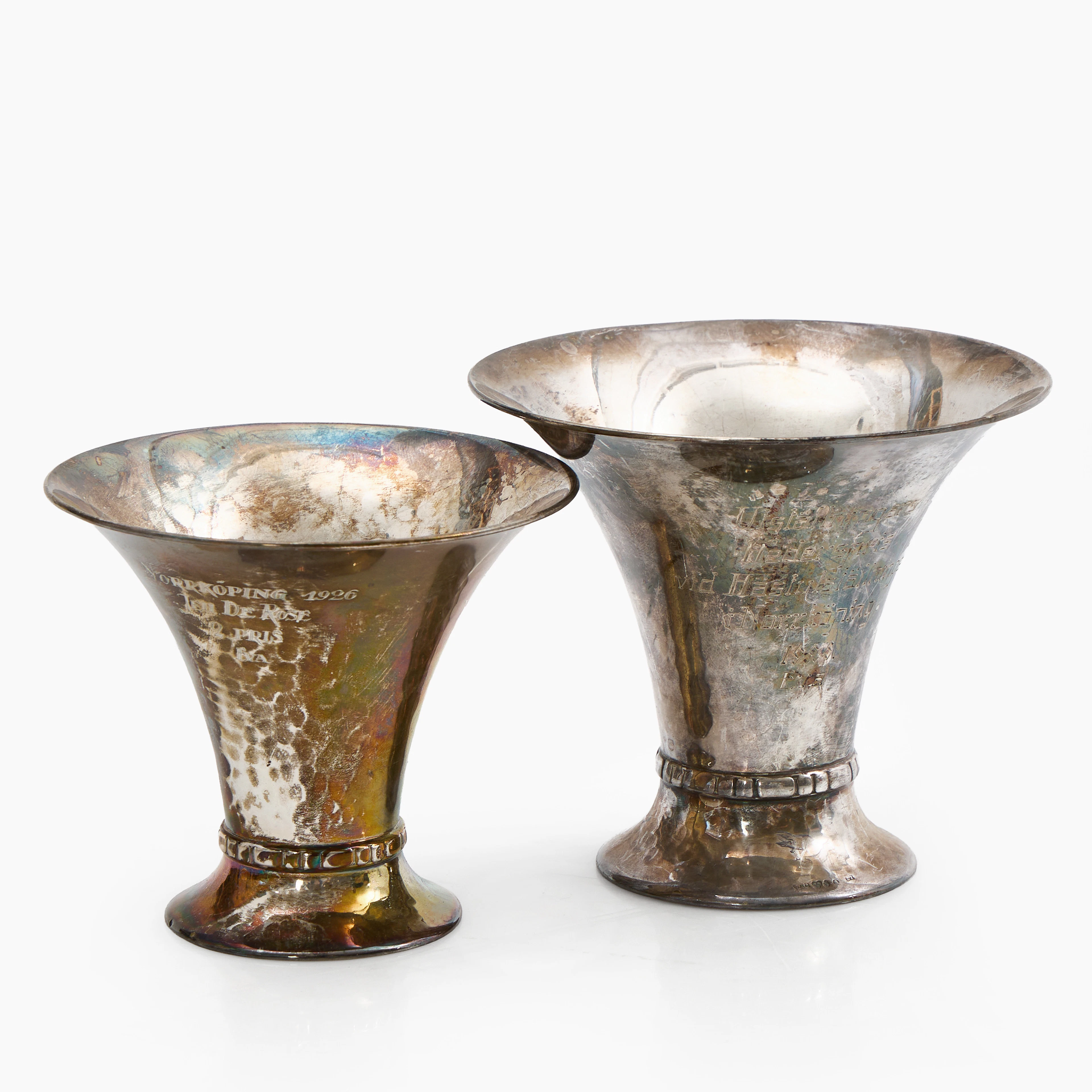 BÄGARE, 2 st, silver, Guldsmedsaktiebolaget (GAB), Stockholm 1926.