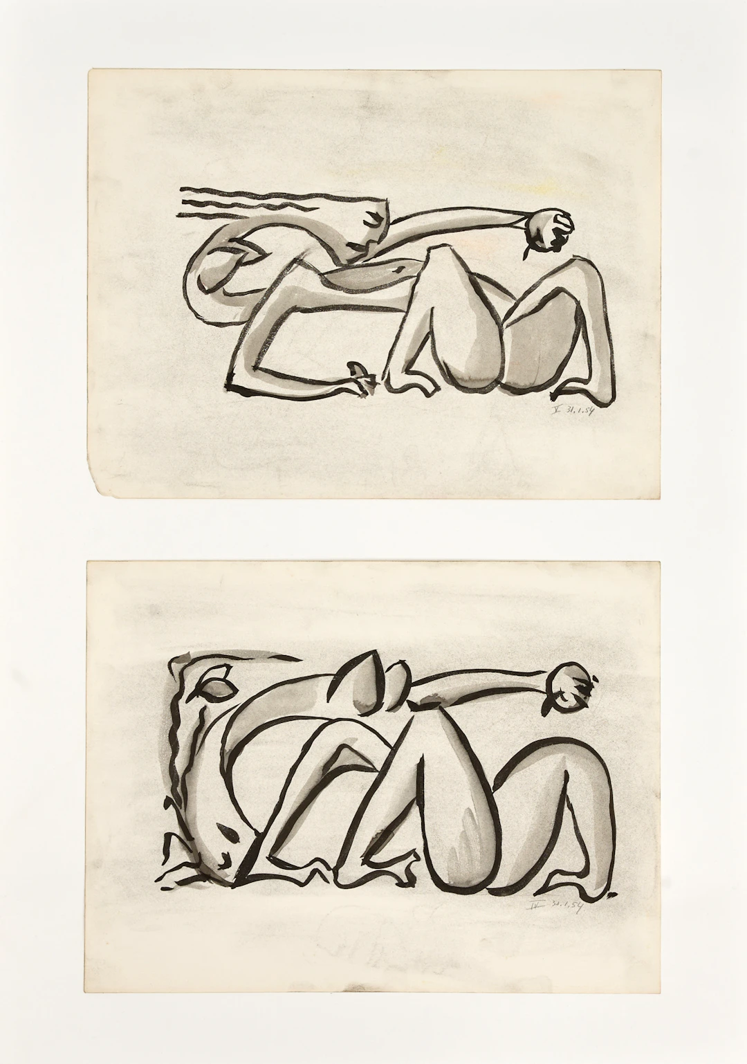 HEINZ SEVENICH (Aachen/Tyskland 1935-2023): (2) Figurkompositioner