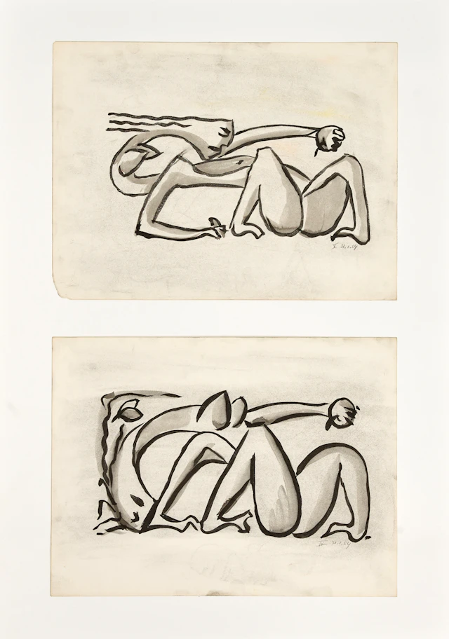 HEINZ SEVENICH (Aachen/Tyskland 1935-2023): (2) Figurkompositioner