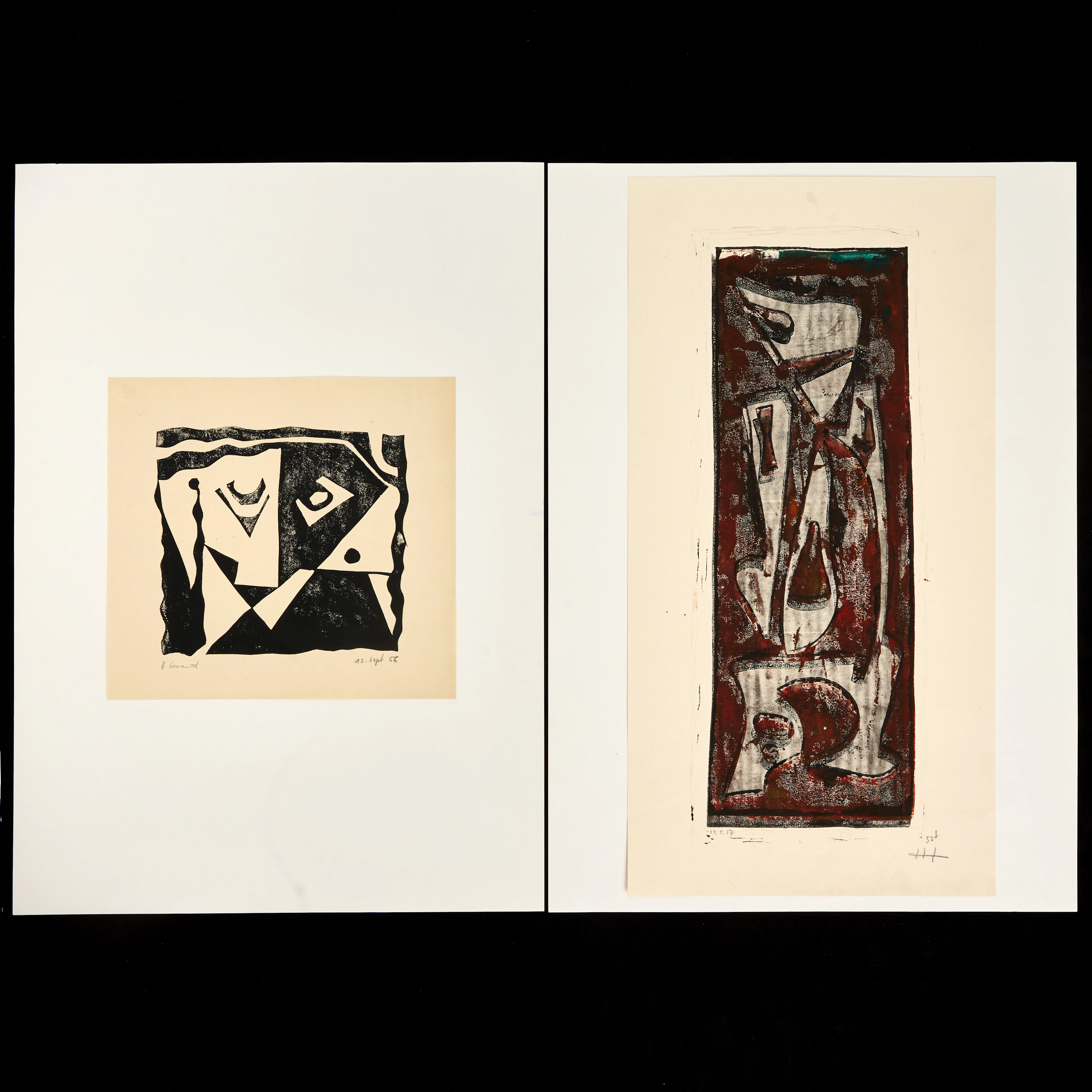 HEINZ SEVENICH (Aachen/Tyskland 1935-2023): (2) Kompositioner, signerade