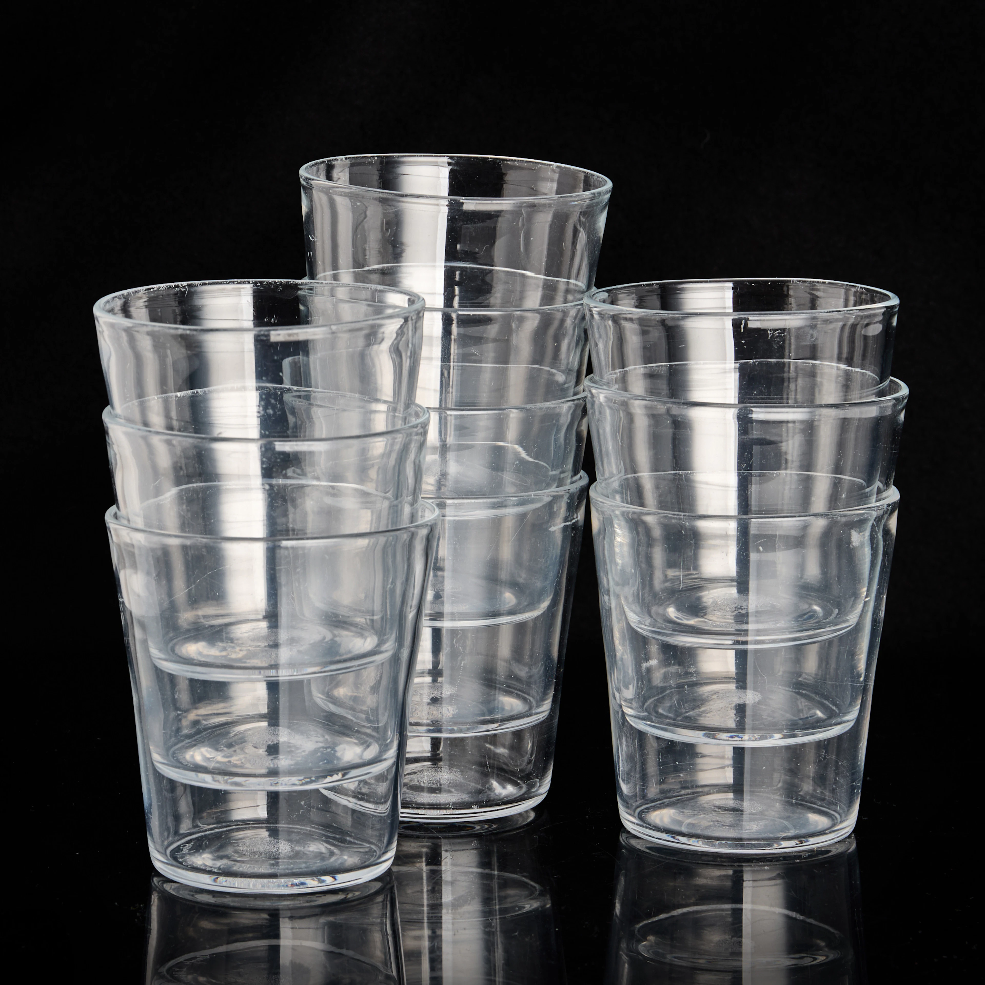INGEGERD RÅMAN. Selterglas, 10 st, "Bellman", Skruf Glasbruk, signerade.