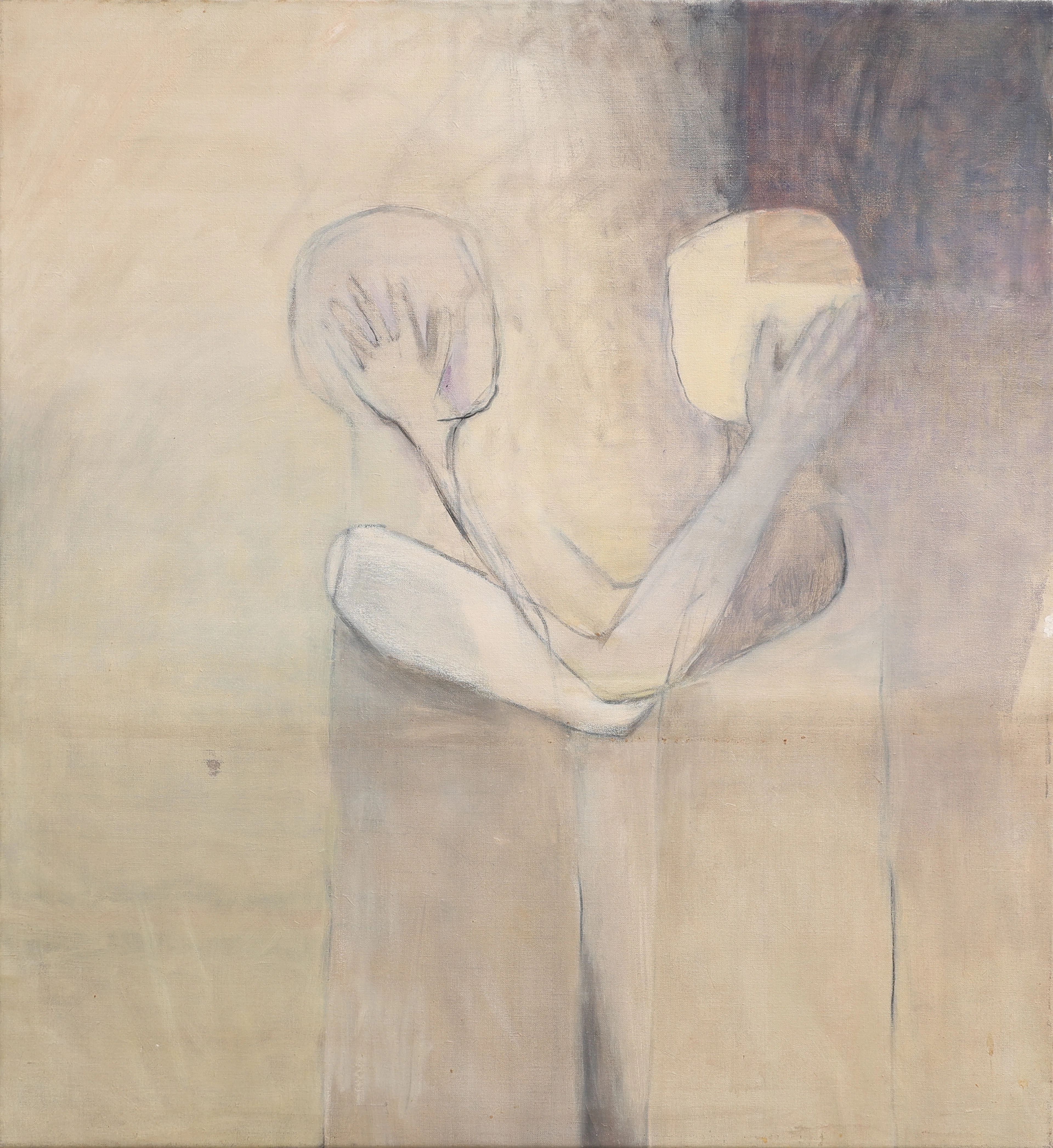STINA EBERS 1962-2025. OLJA PÅ DUK, FIGURKOMPOSITION, OSIGNERAD.