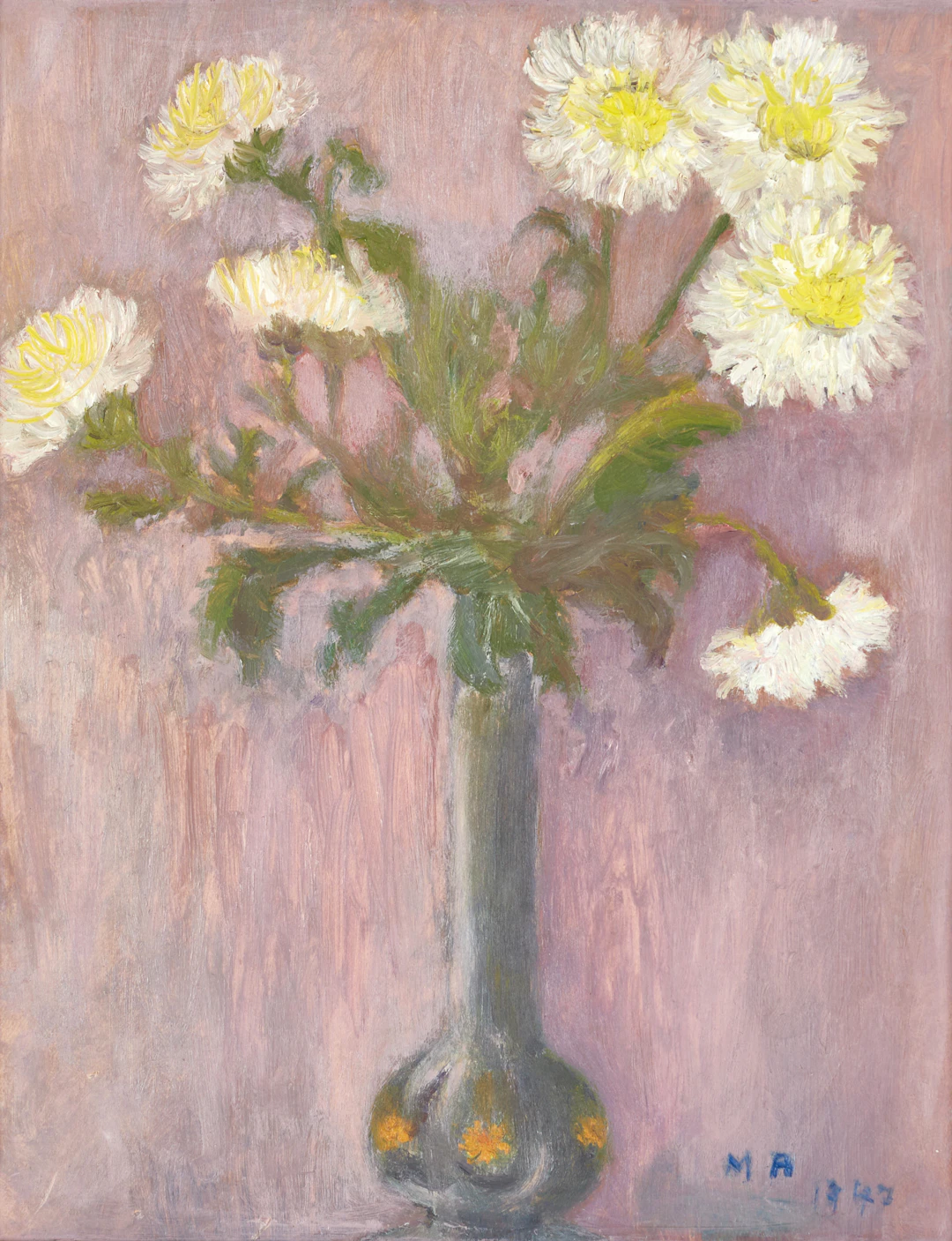 MAJ ARNELL (Sverige, 1910-2005), Blommor i vas, monogramsignerad och