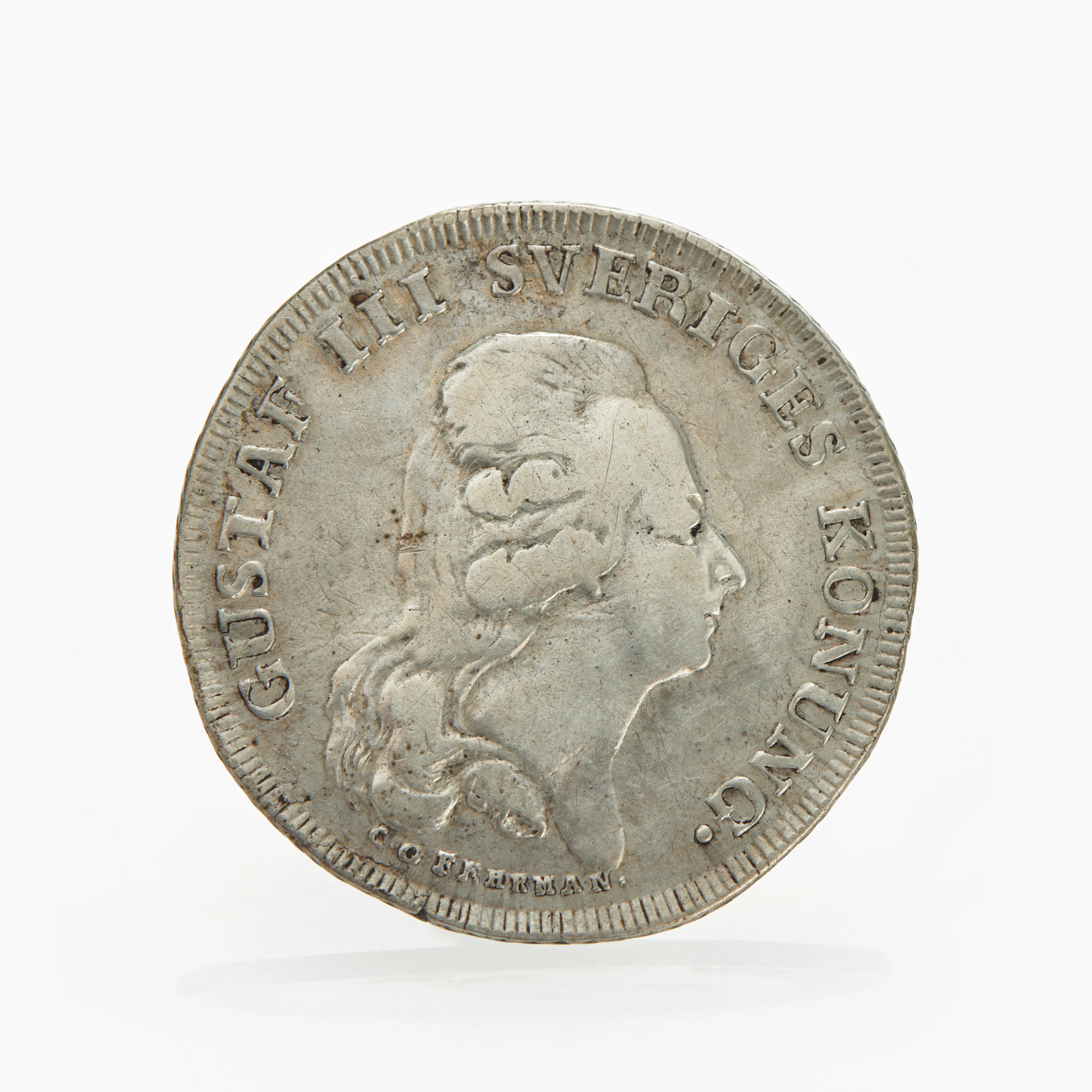 GUSTAV III, kastmynt till konungens begravning 1792, 1/3 riksdaler.