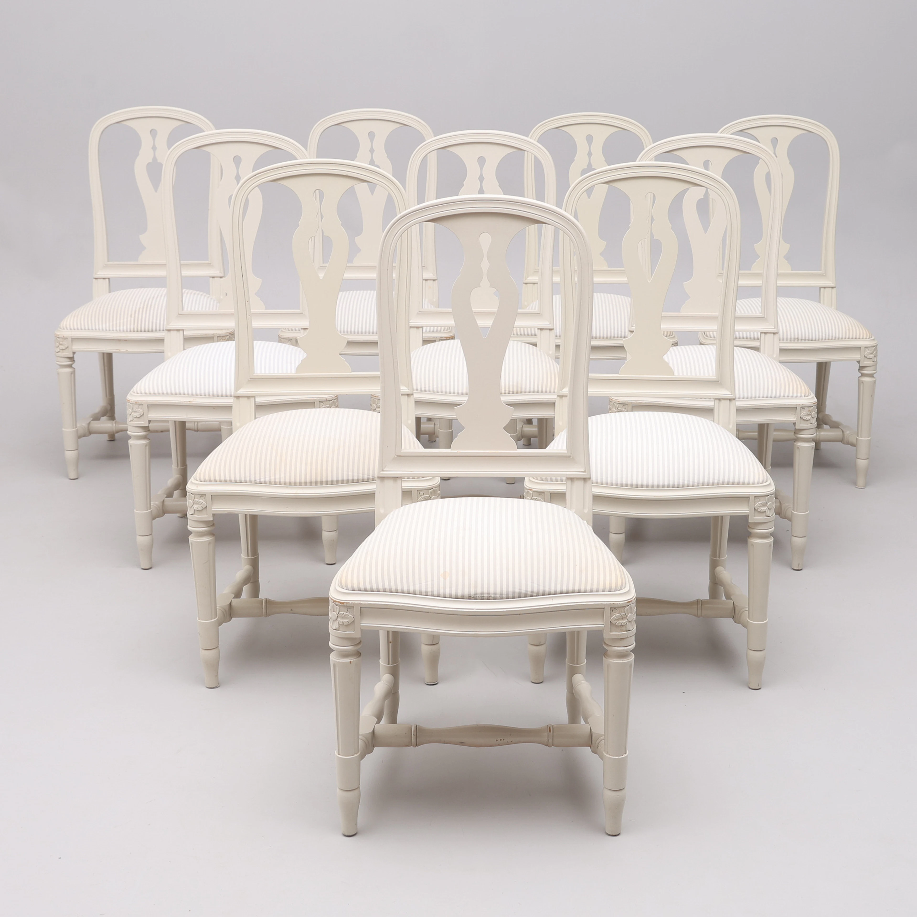 STOLAR, 10 ST, "HALLUNDA", IKEAS 1700-TALS SERIE, gustaviansk stil, 1993.