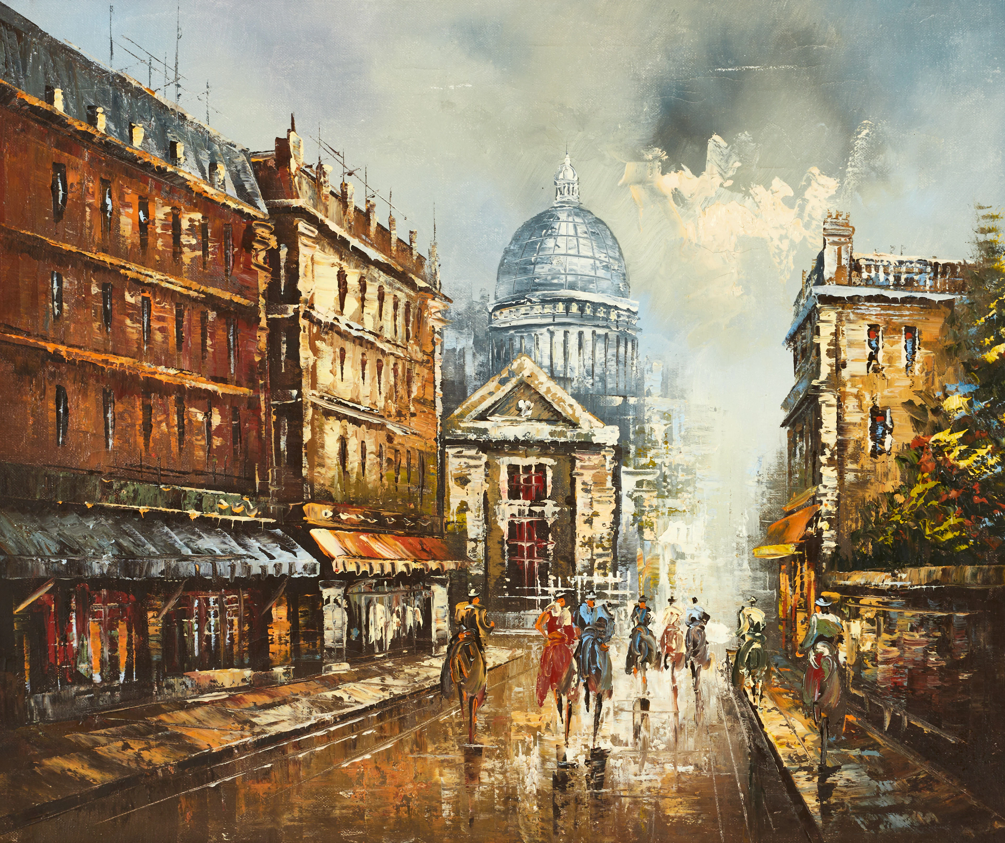 OIDENTIFERAD KONSTNÄR (1900-TAL). Motiv från Paris, signerad, olja på duk.