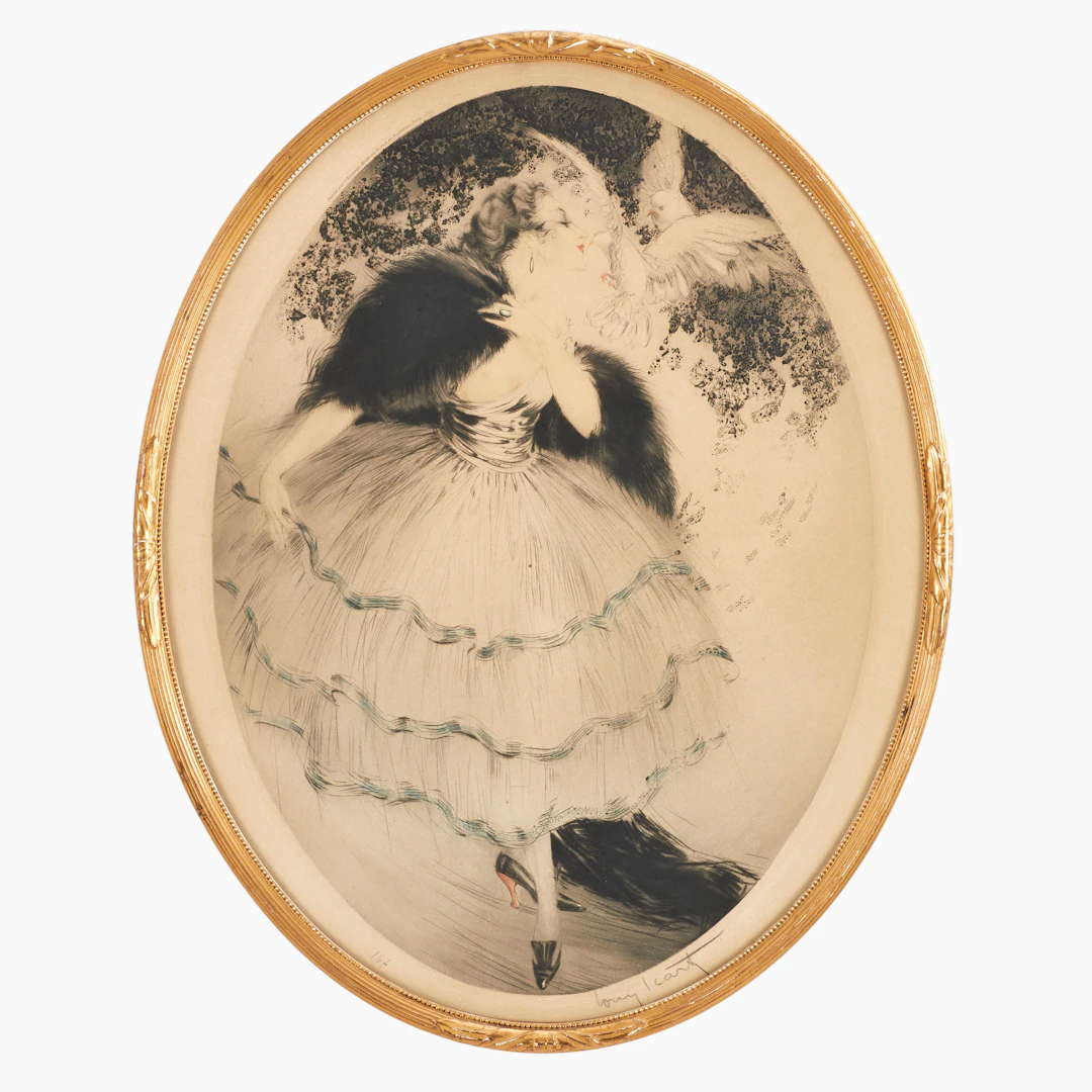 LOUIS ICART (Frankrike, 1888-1950), "Love Birds", etsning med torrnål