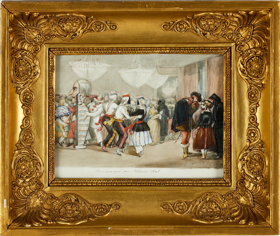 FRITZ VON DARDEL (1817-1901), ”Bal masqué en février 1847”, akvarell