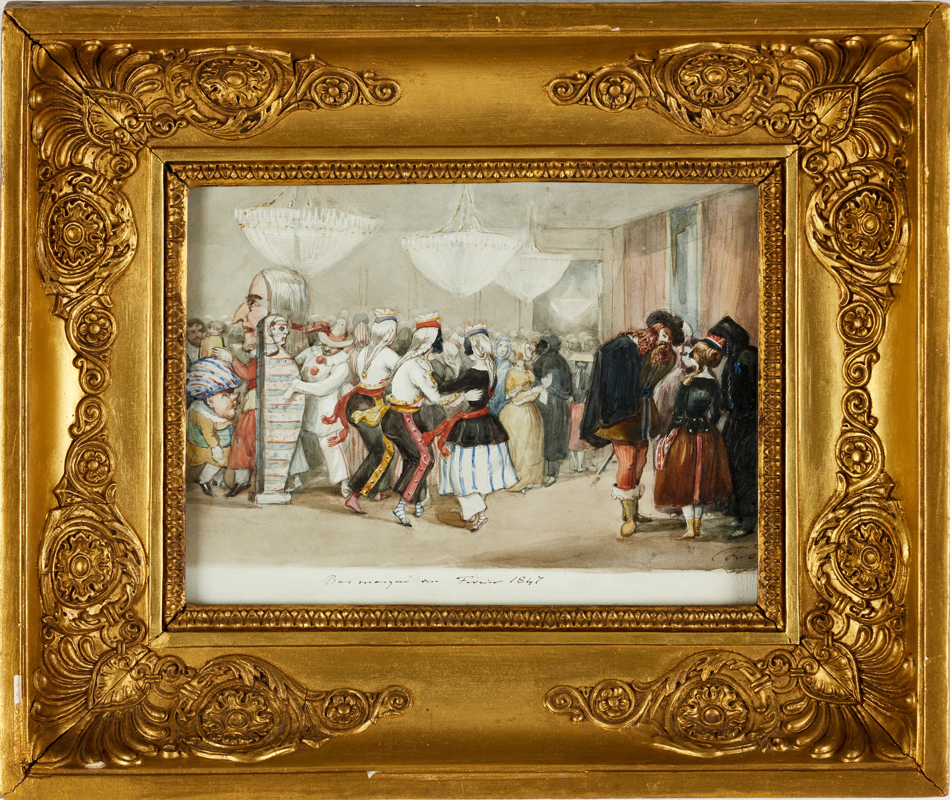 FRITZ VON DARDEL (1817-1901), ”Bal masqué en février 1847”, akvarell