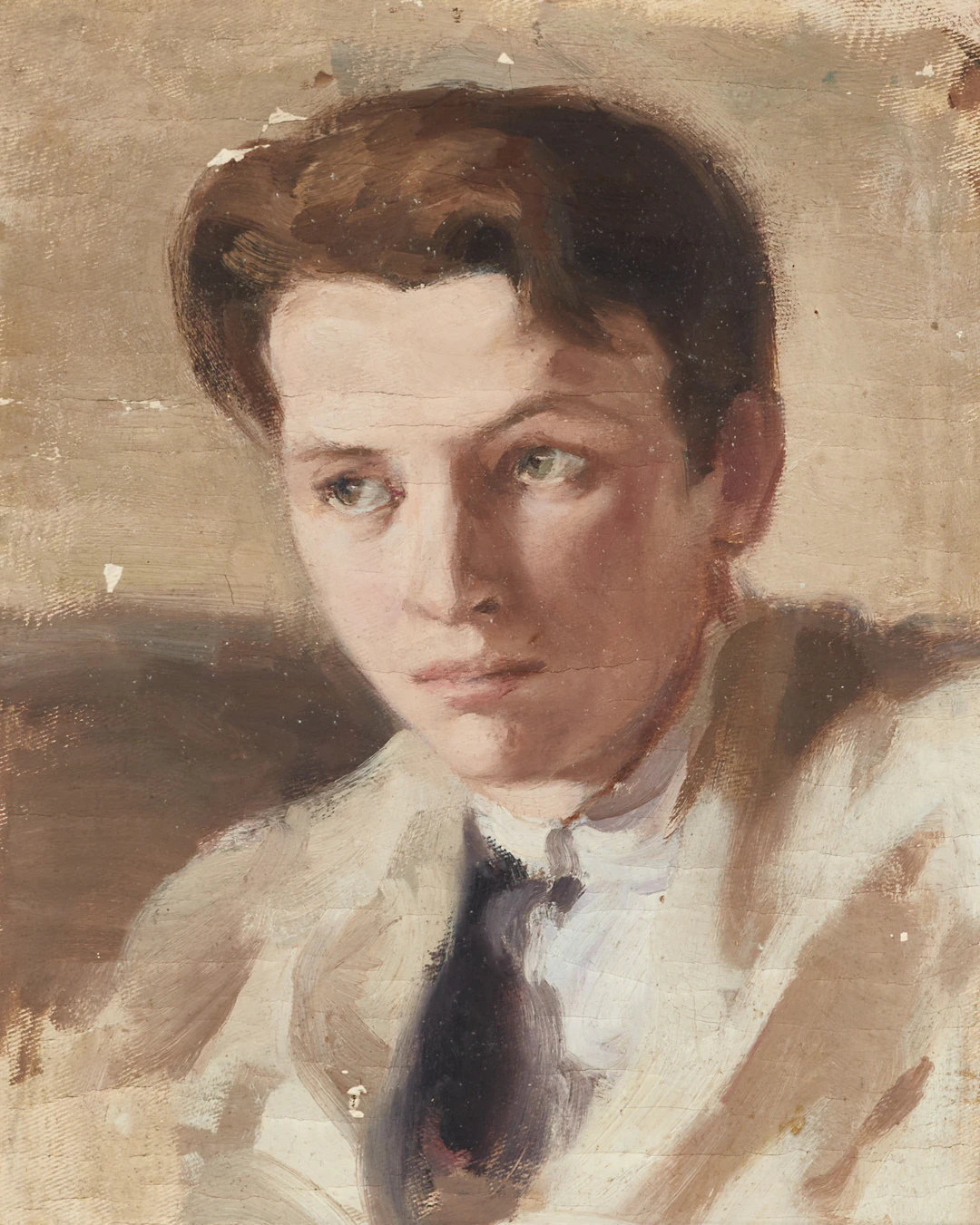 ALEXANDER SREDIN (1872-1934). Porträtt av ung man, intygad a tergo