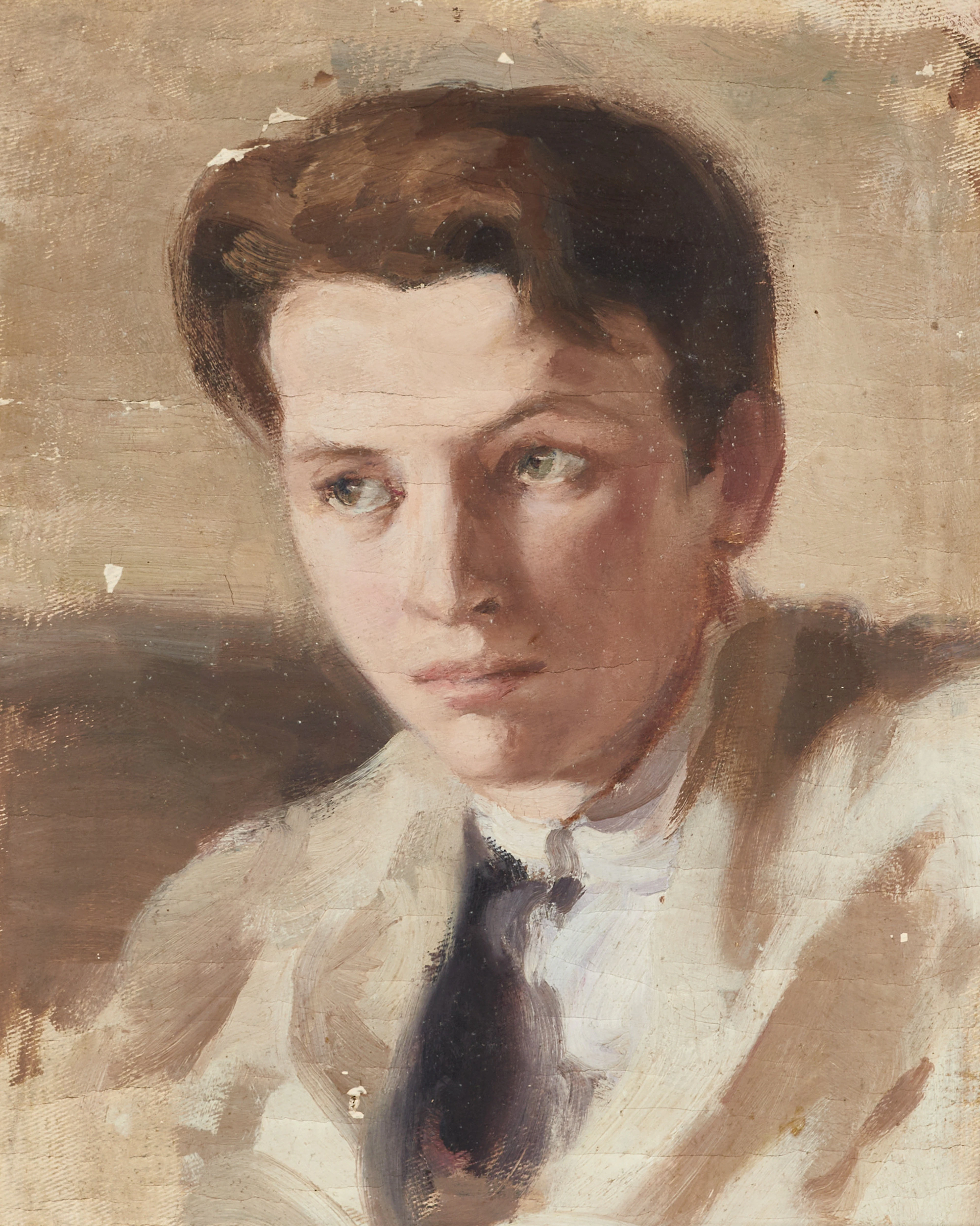 ALEXANDER SREDIN (1872-1934). Porträtt av ung man, intygad a tergo