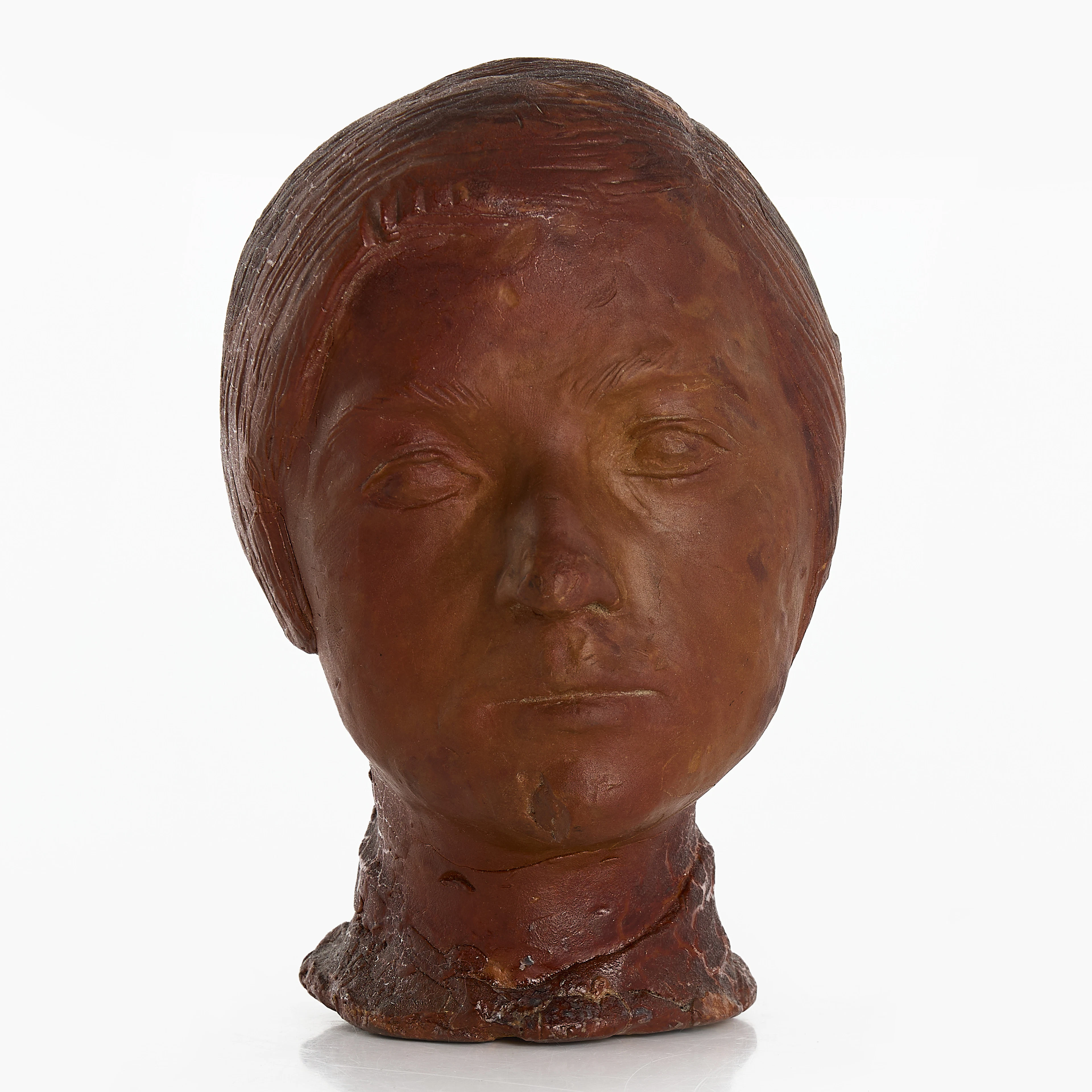 ACKE HALLGREN (1885-1940). Skulptur, porträtt, bemålad konstmassa