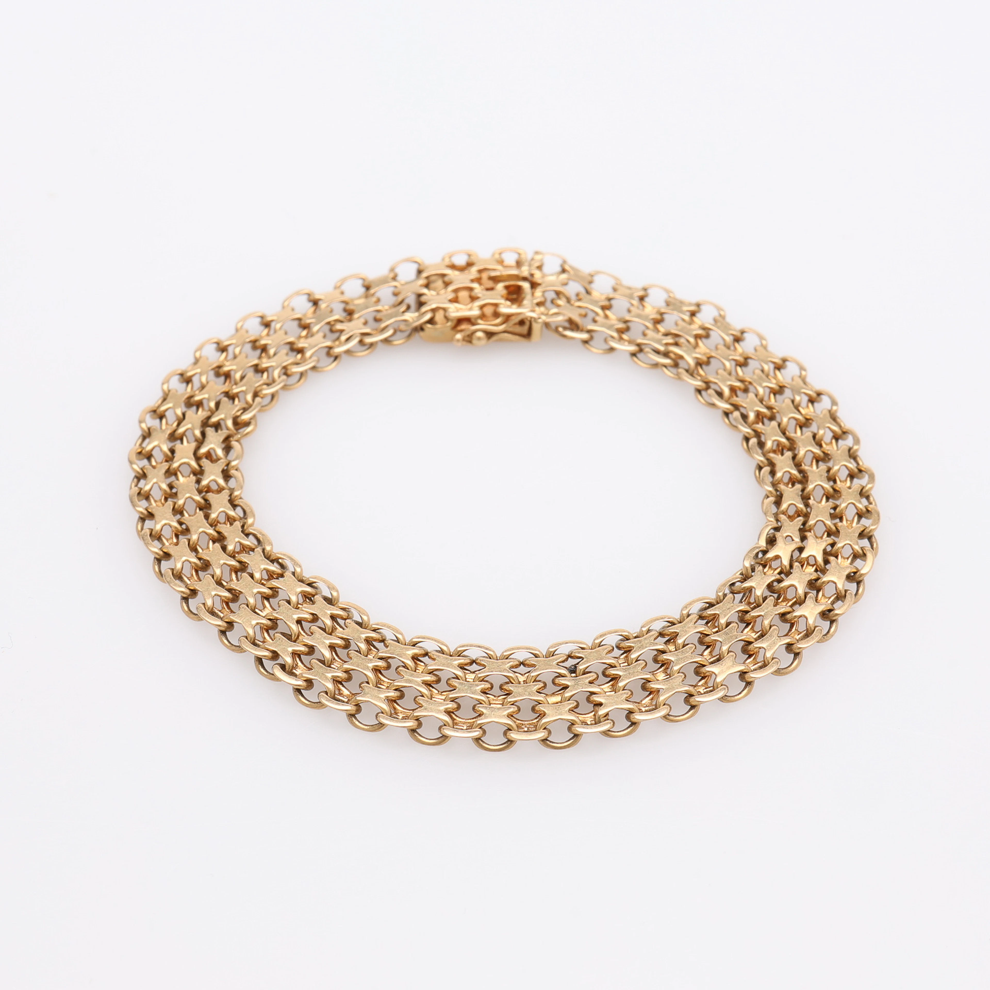 Armband, 18 k guld, x-länk, 18.7 g.