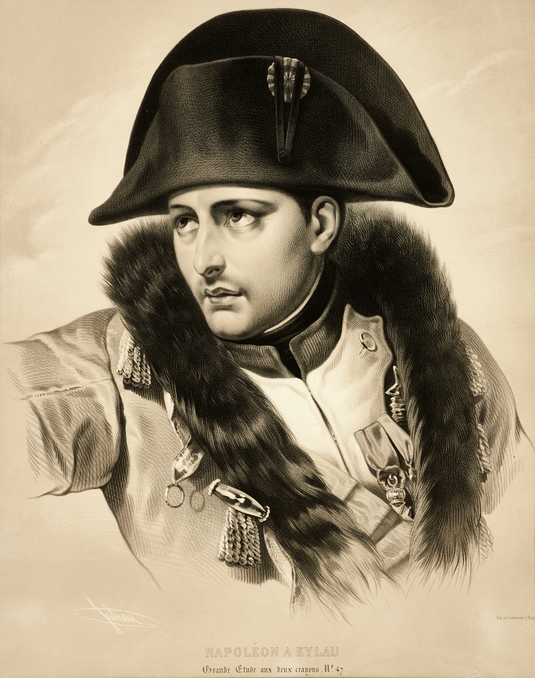 BERNARD-ROMAIN JULIEN (1802-1871), "Napoléon a Eylan (Grand Etude