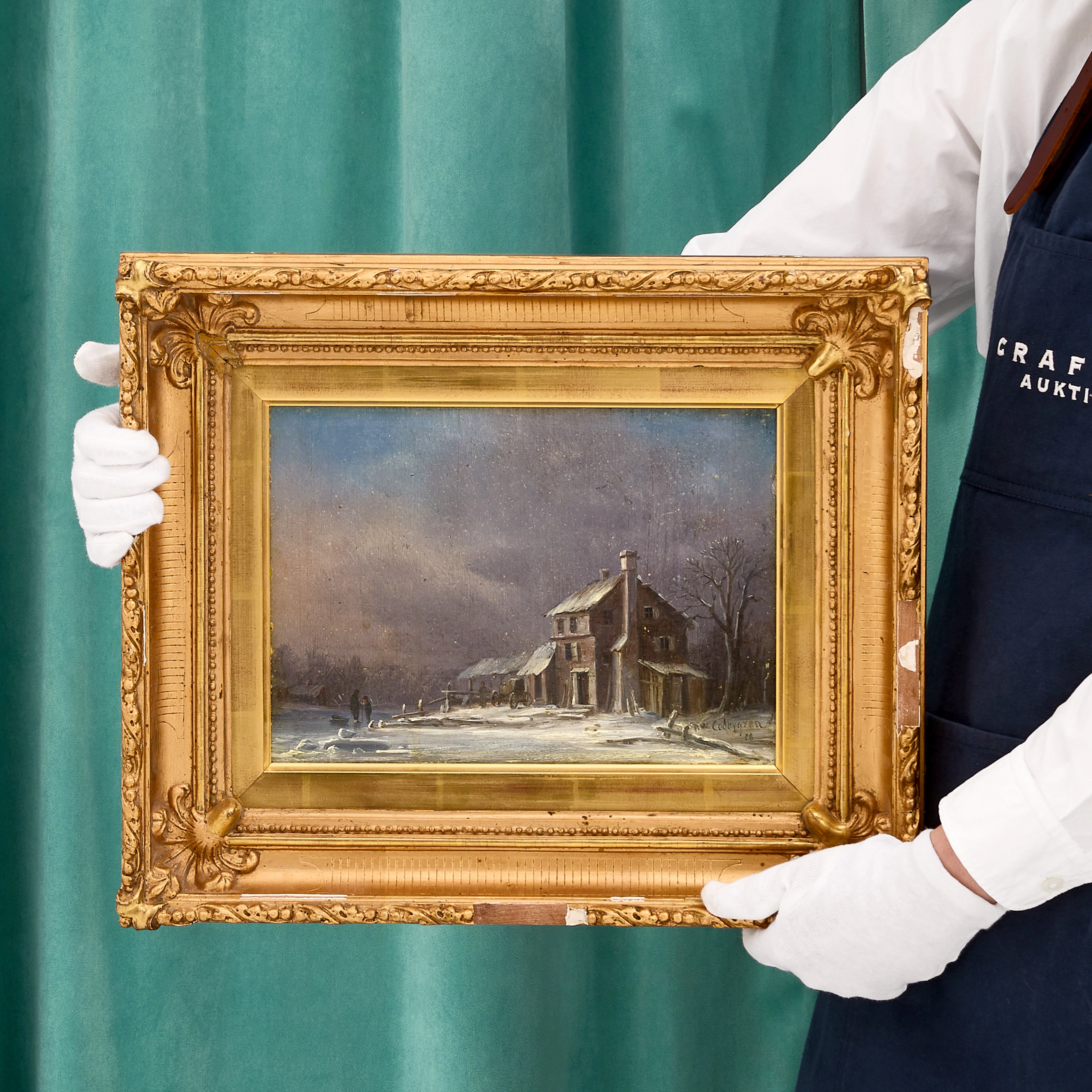 PER WILHELM CEDERGREN (Sverige, 1820-1896): Vinterlandskap med gård