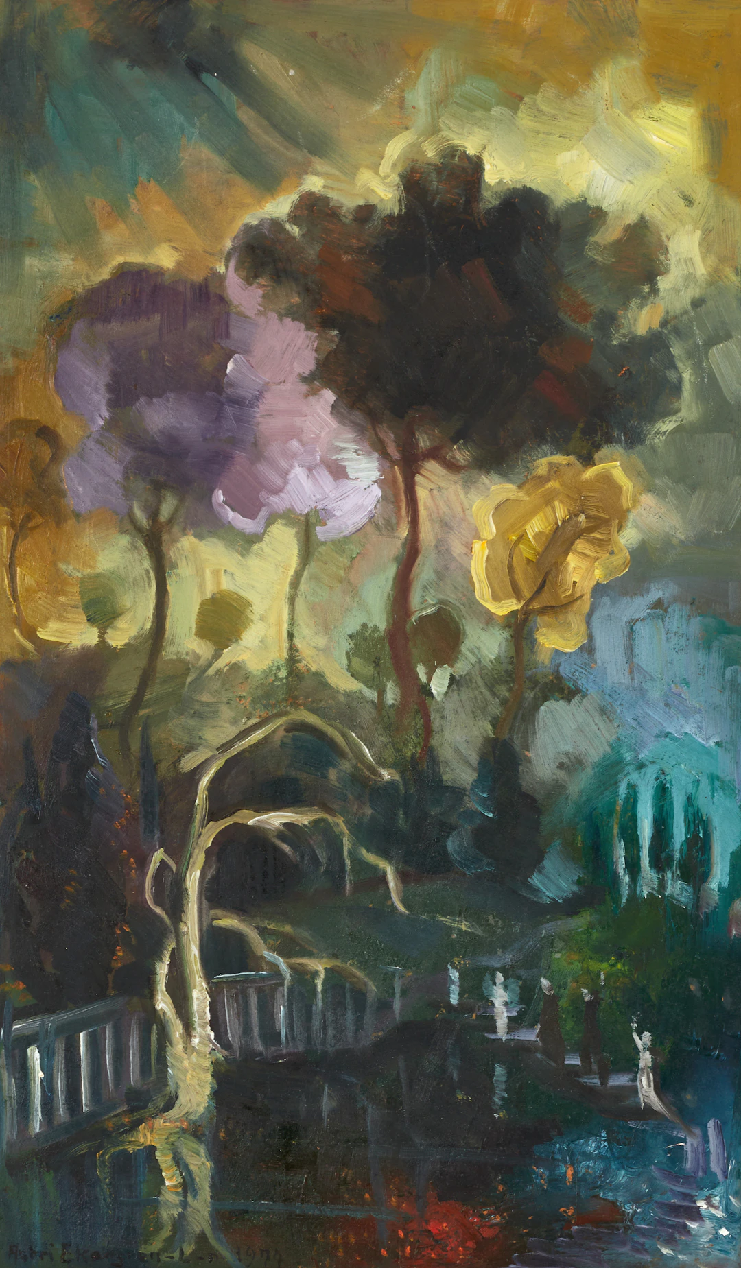 ASTRI EKENGREN–LARSSON. (Överselö 1898- 1990 Vittsjö). sagolikt parklandskap