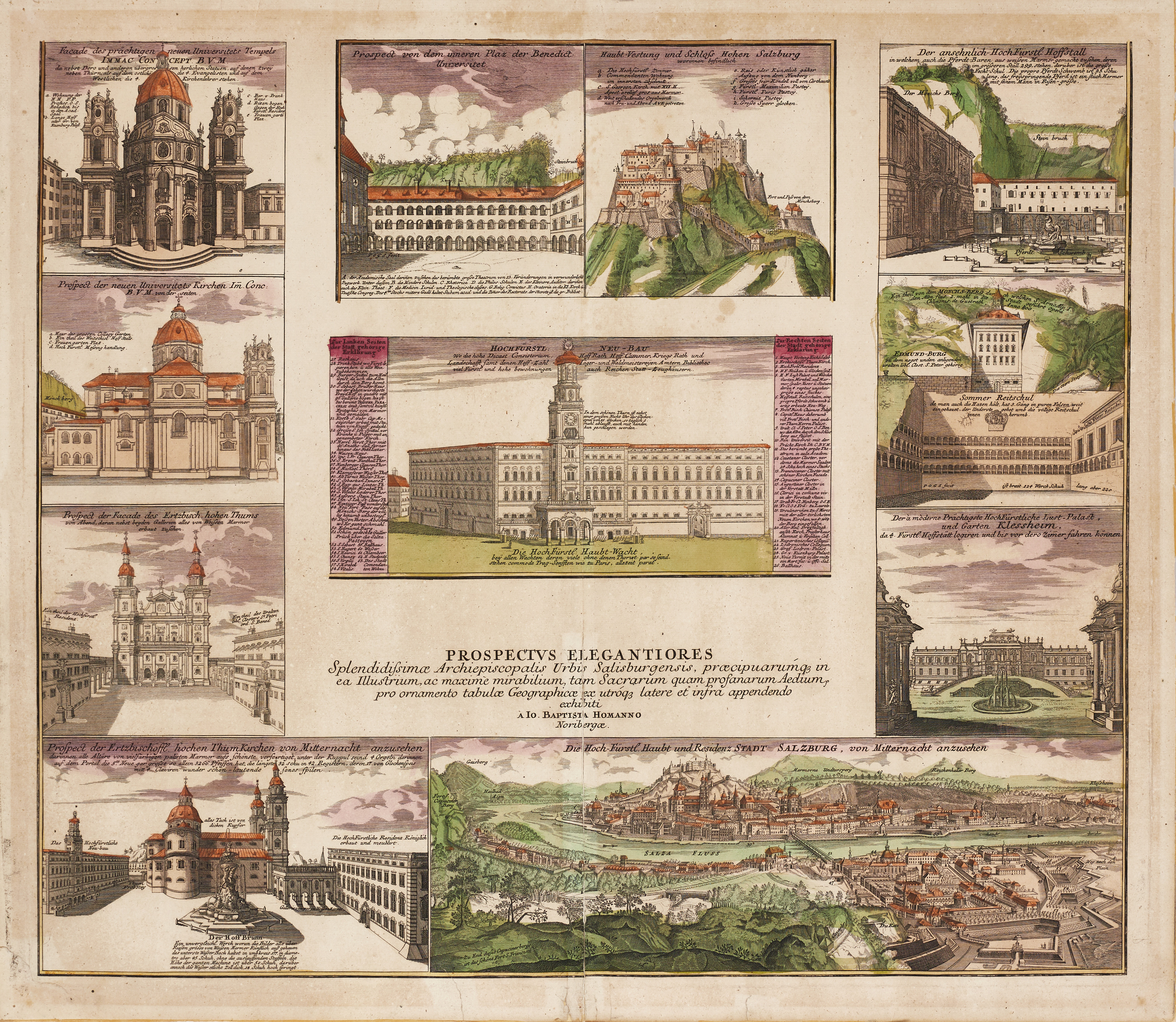 HOMANN, Prospectus Elegantiores Splendidissimæ Archiepiscopalis Urbis