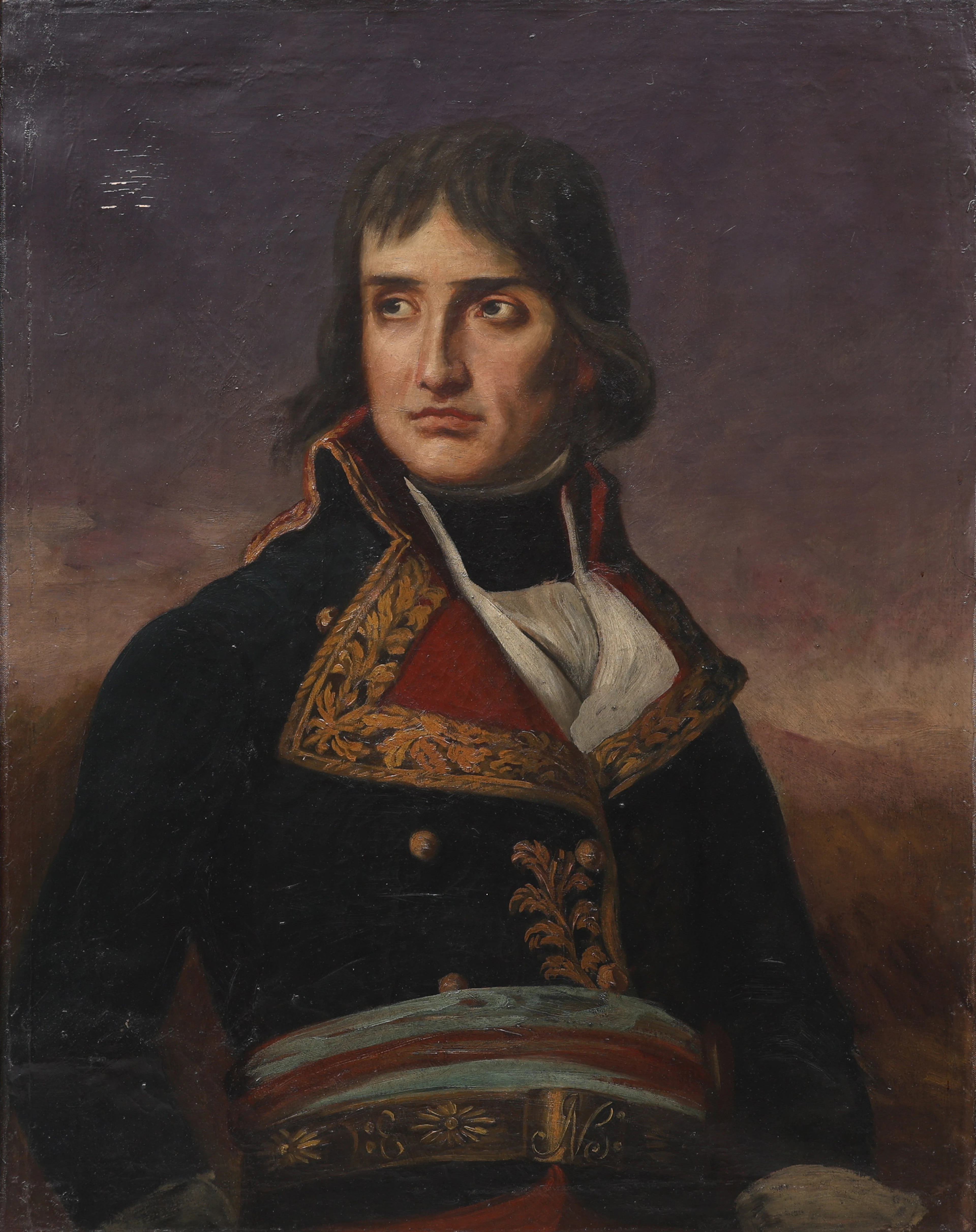 JACQUES LOUIS DAVID 1748-1825. HANS KRETS. OLJA PÅ DUK, PORTRÄTT AV