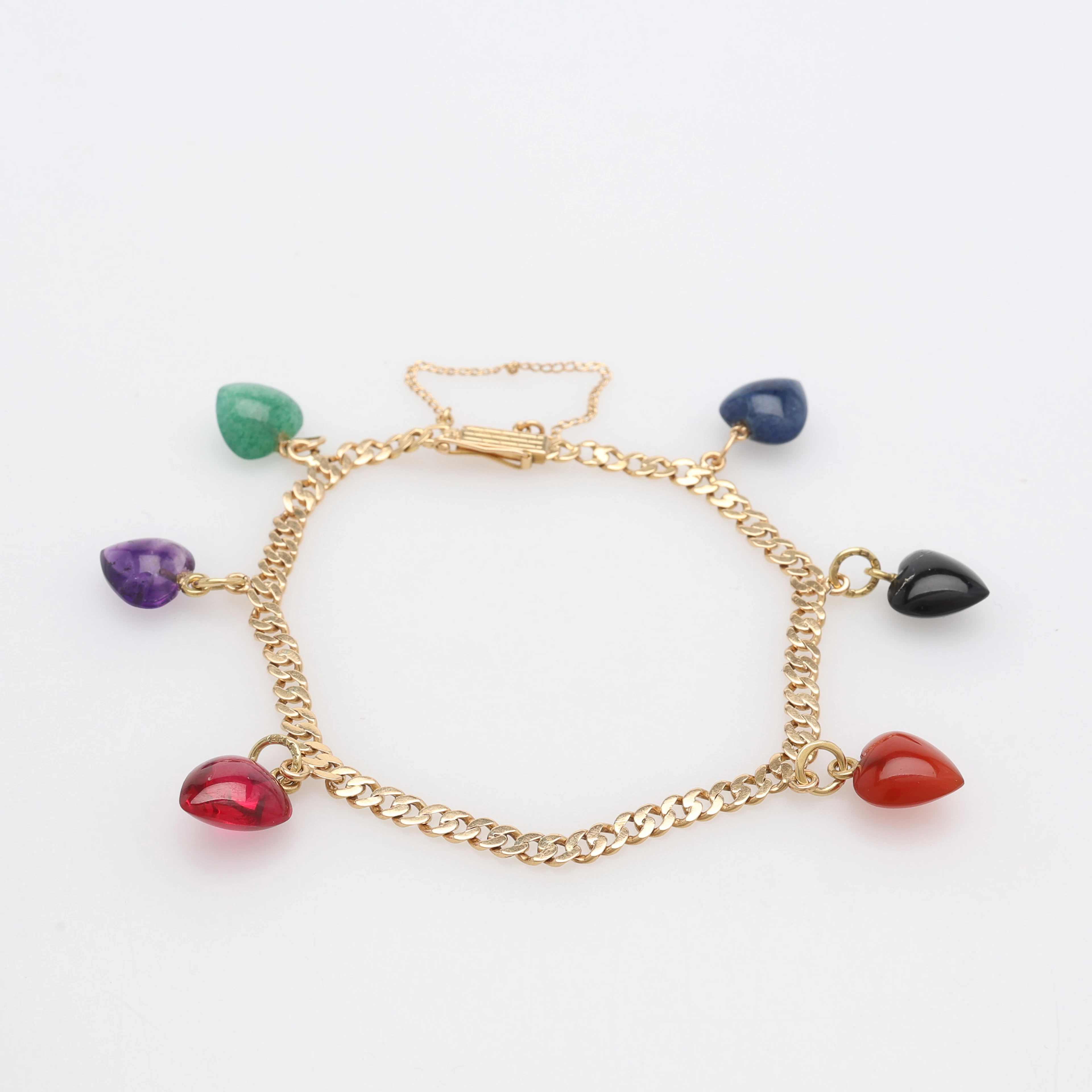BERLOCKARMBAND, 18K GULD & STENAR, TOTALT CA 11,6 GRAM.