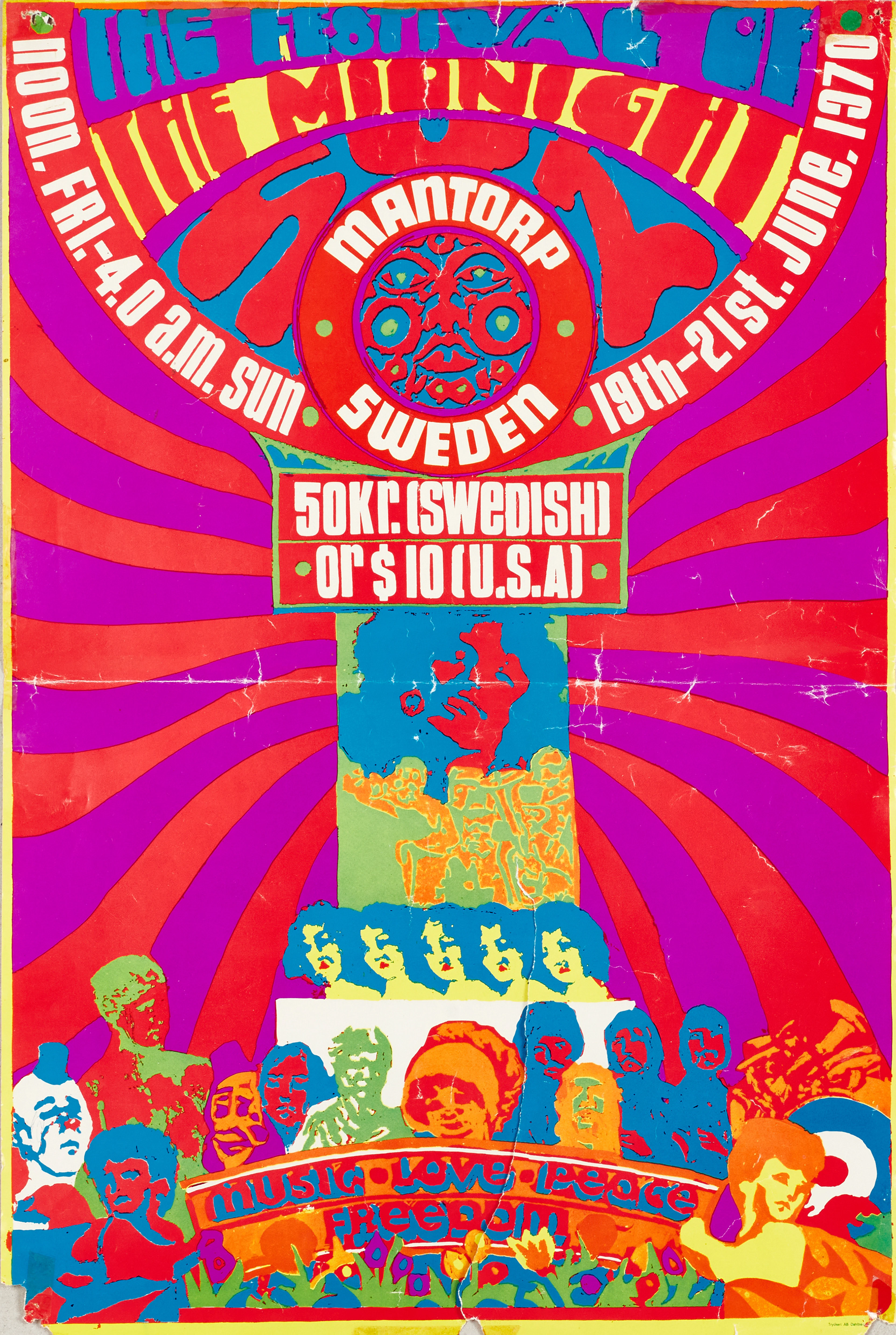 THE FESTIVAL OF THE MIDNIGHT SUN, Mantorp, Sverige 1970, 2 offsettryck