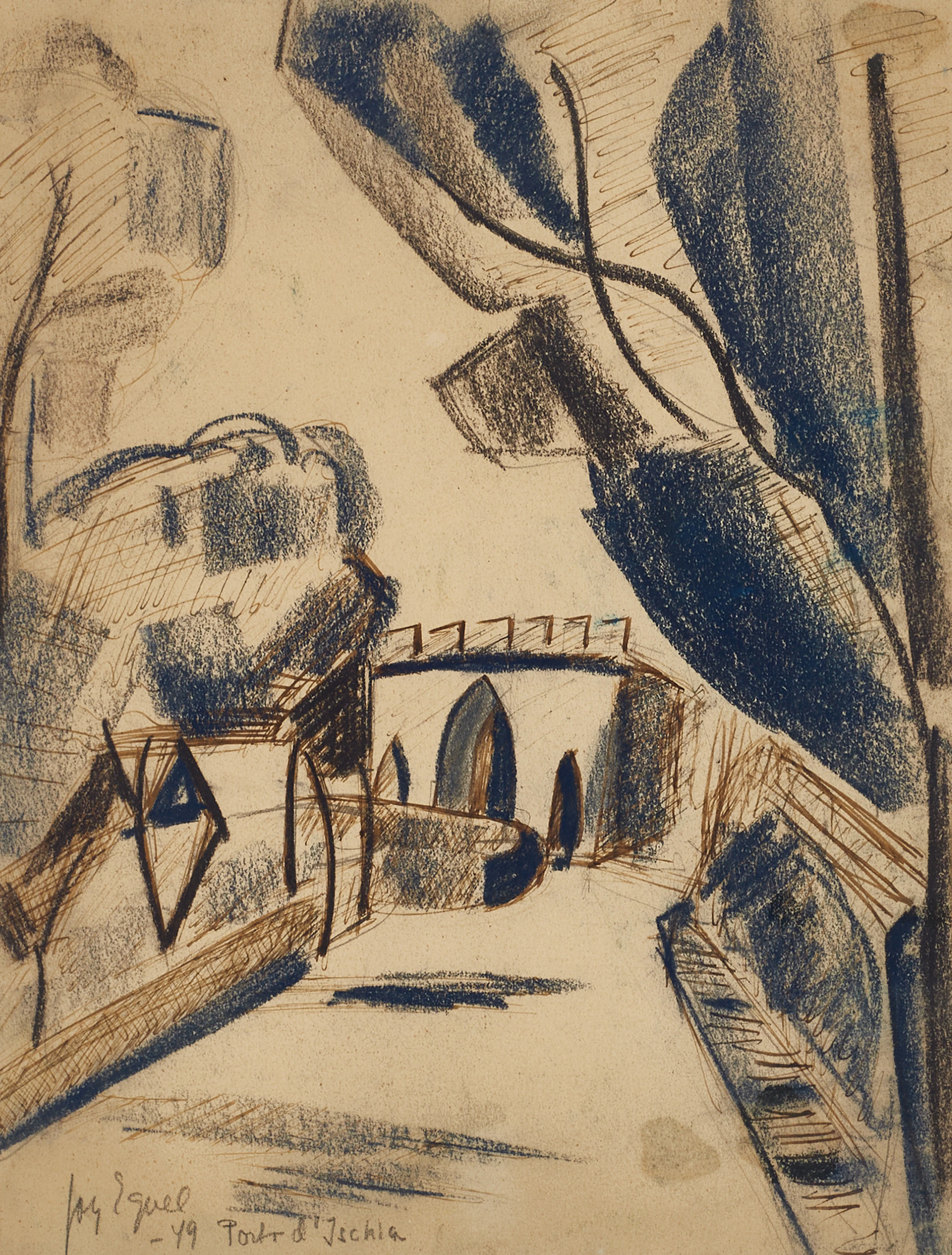 JOY EGNEL (Vilhelmina, 1920-2001, Stockholm). "Porto d´Ischia", signerad