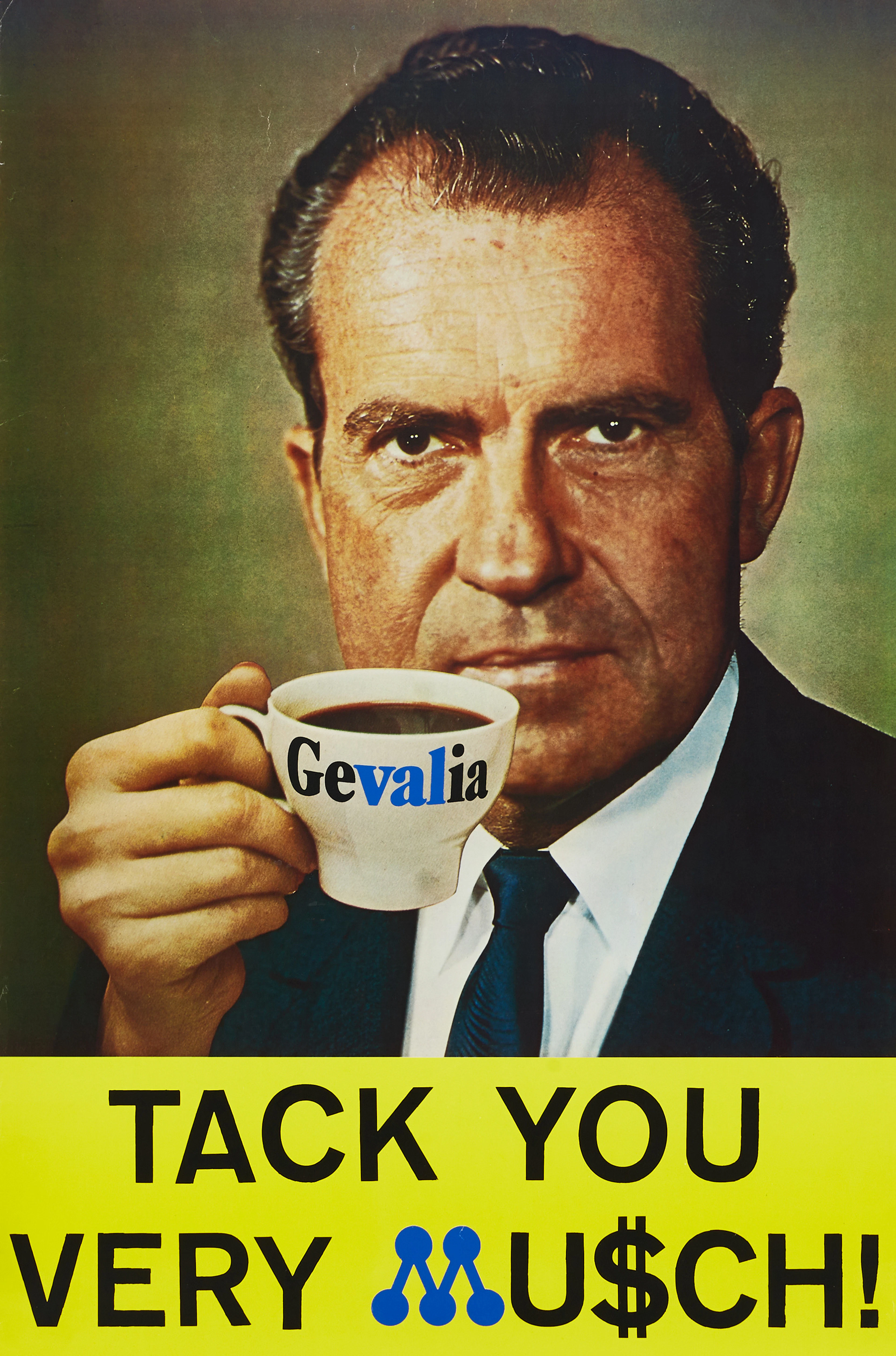 KJARTAN SLETTEMARK (1932-2008), Nixon med kaffekopp - "TACK YOU VERY