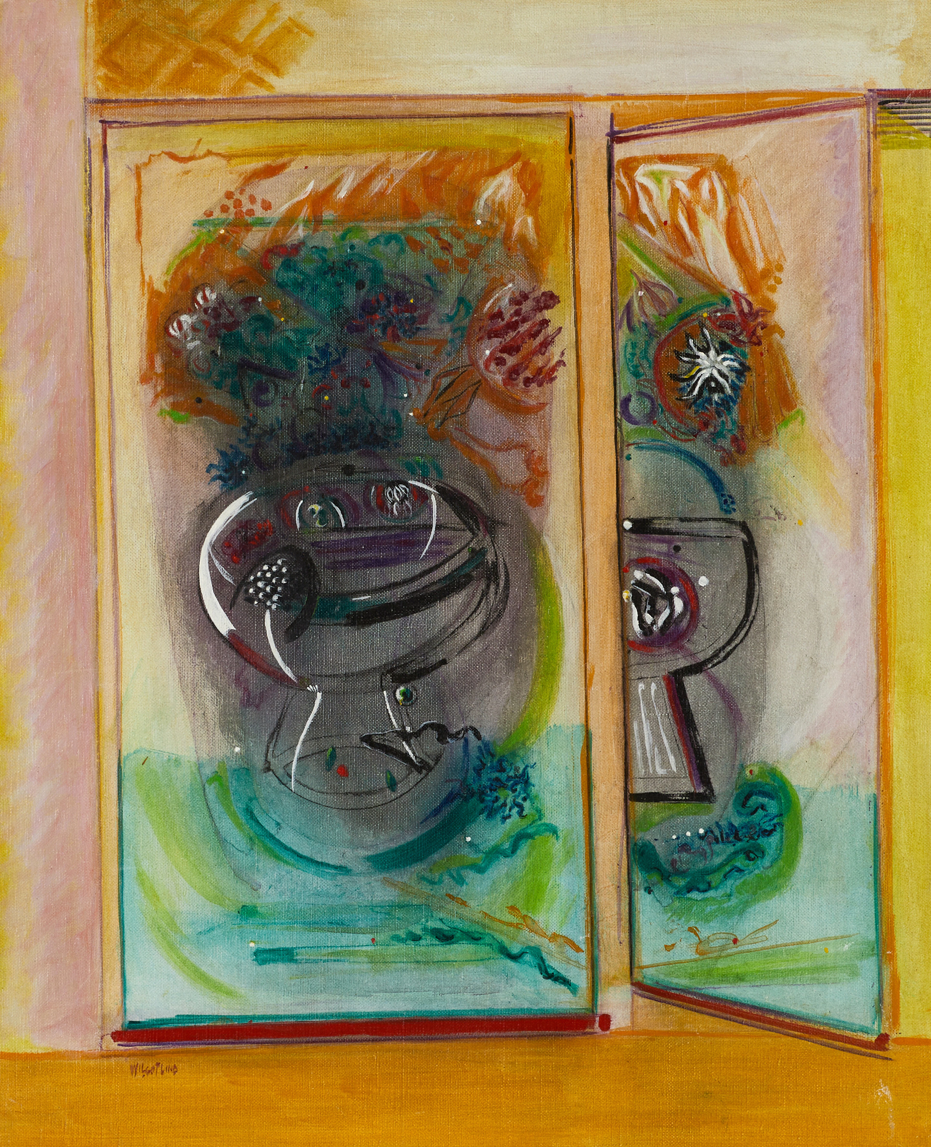 WILGOT LIND (1915-1996), "Glasskålen", signerad, olja på duk.