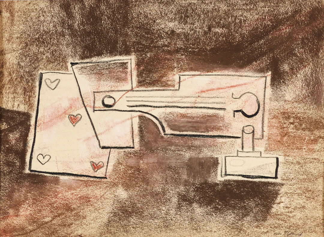 HEINZ SEVENICH (Aachen/Tyskland 1935-2023). "Karten mit Musikinstrument"