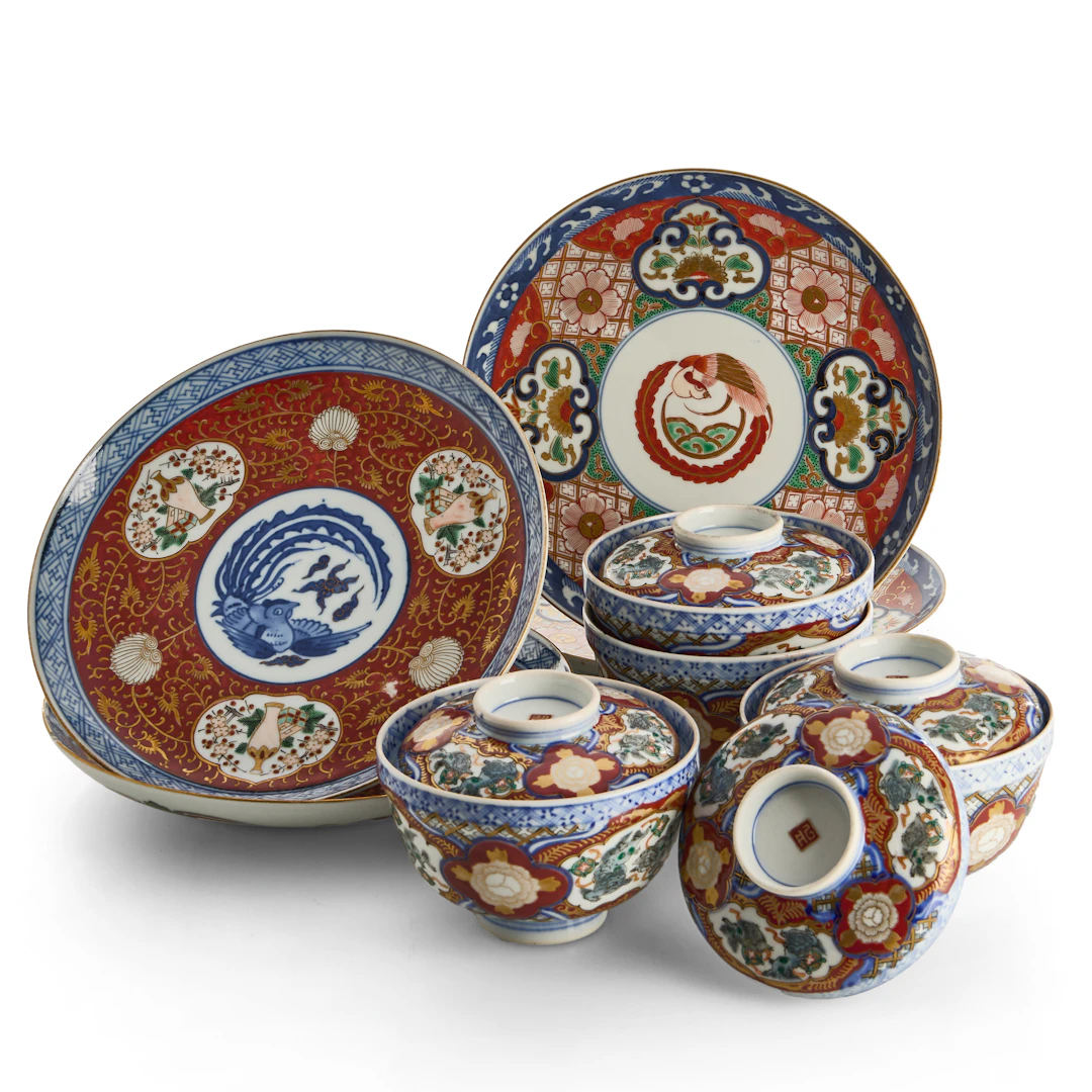 PARTI PORSLIN, 7 + 1 delar, porslin, Japan, Imari, 1900-talets mitt.