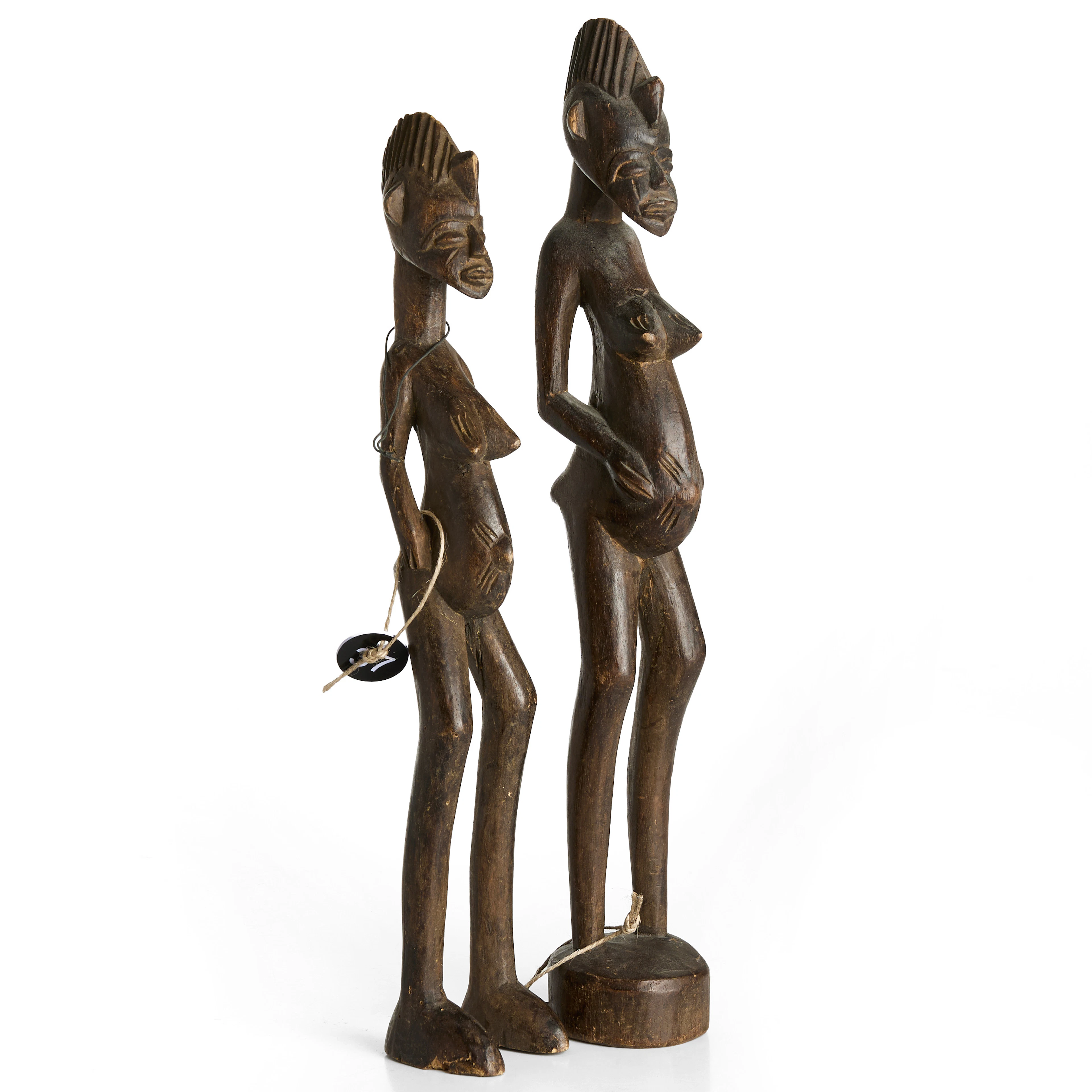 SKULPTURER, 1 par, Senufo, väst-Afrika, 1900-talets senare del.