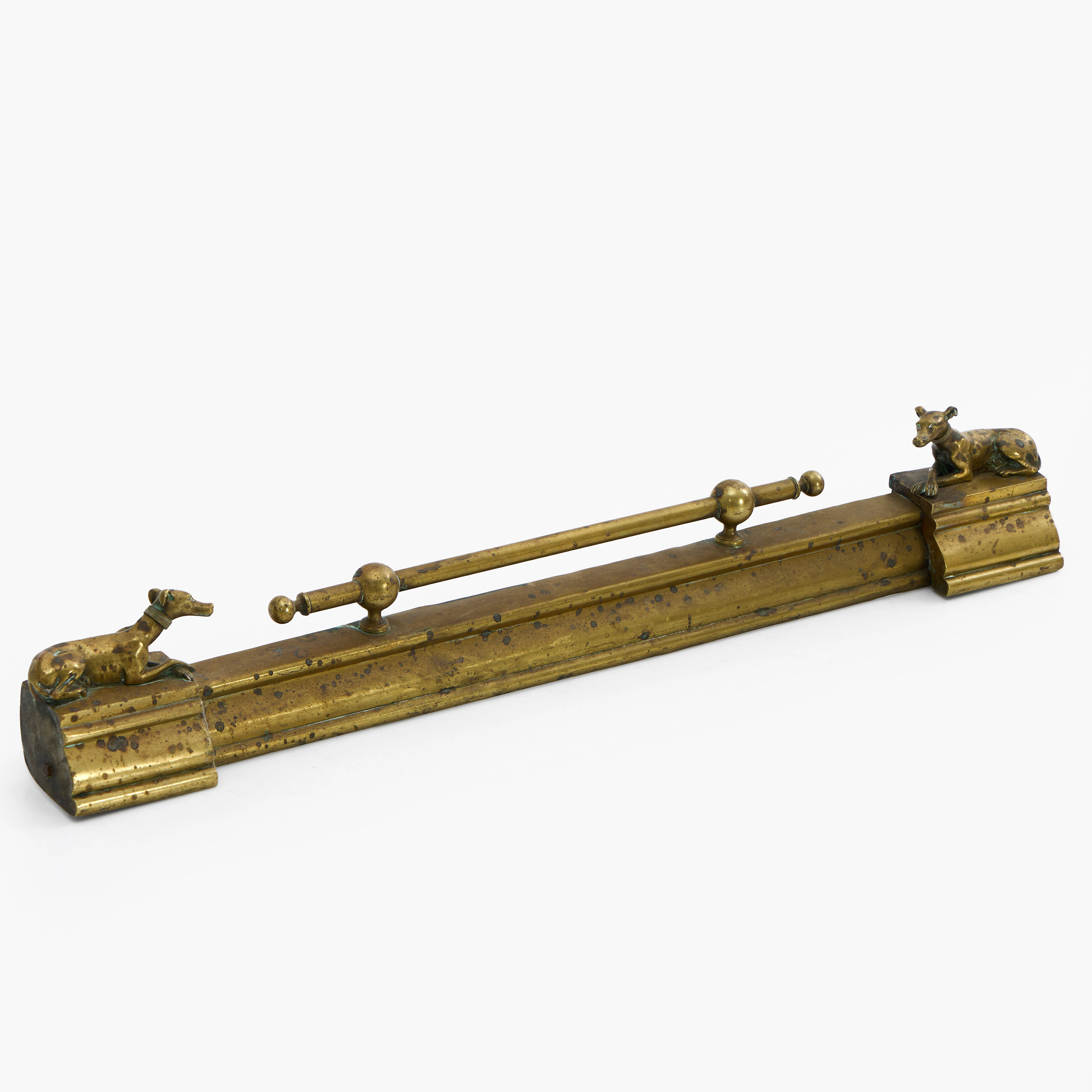 BRASSTÄLL, 1900-talets första hälft, dekor med hundar.