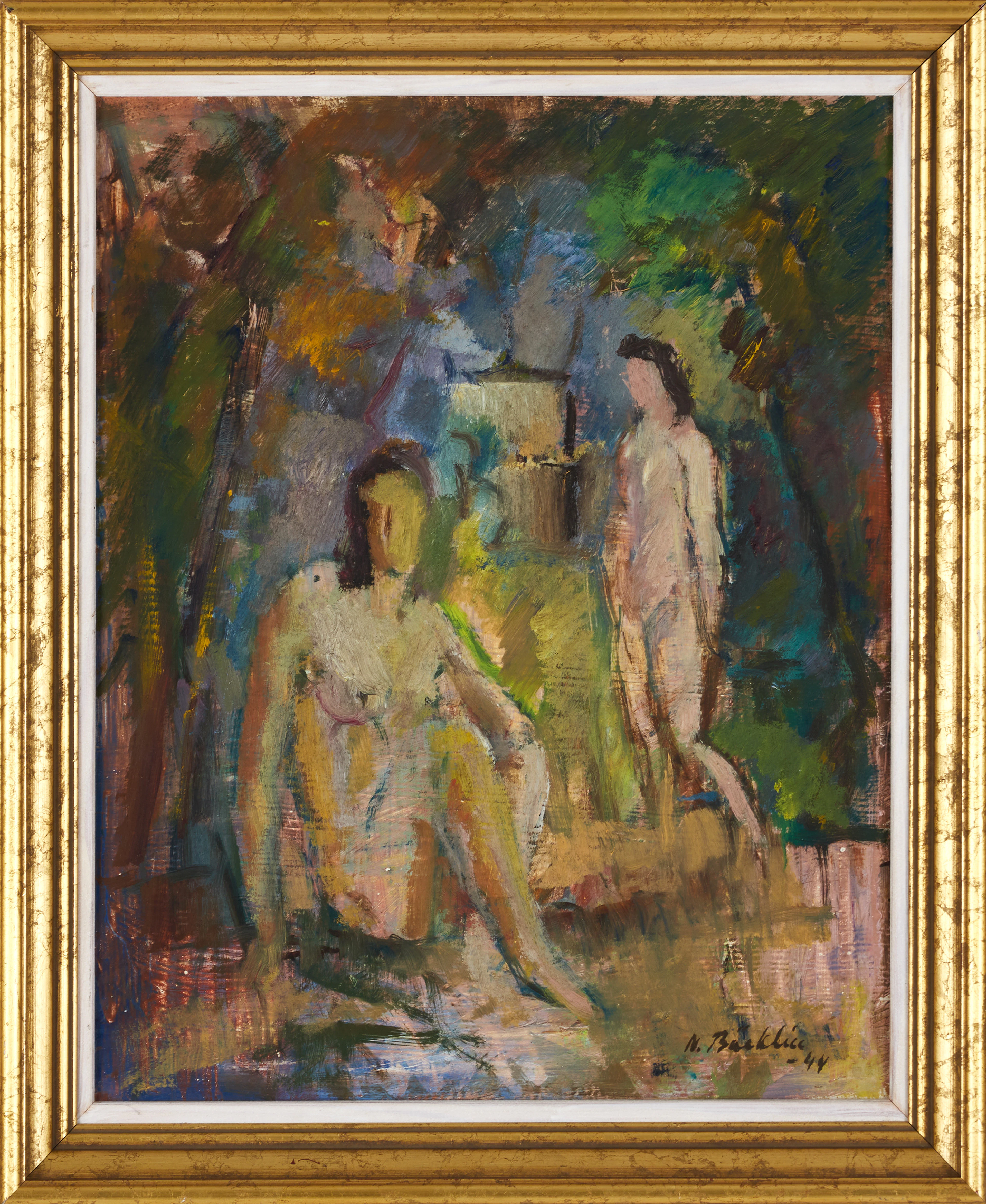 ILS BÄCKLIN (1913-1989), Två kvinnor, 1944, signerad och daterad -44