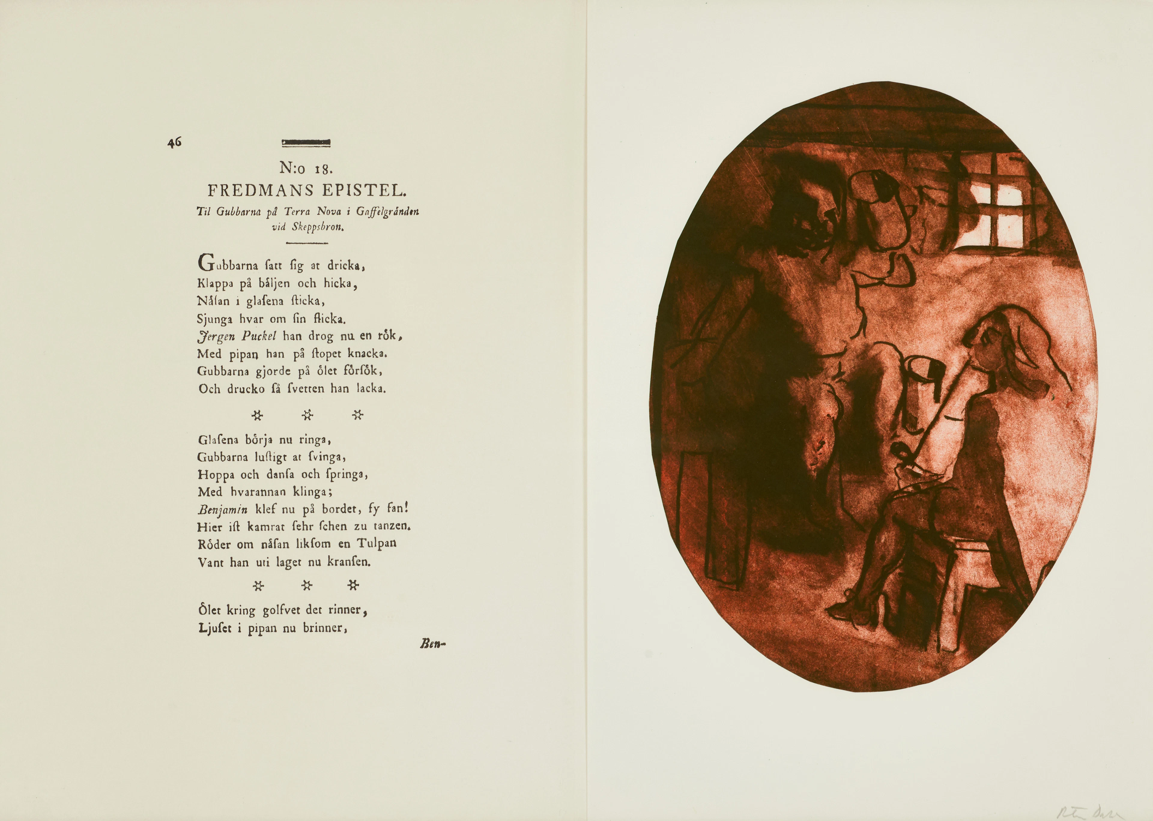 PETER DAHL (1934-2019). (2) Fredmans Epistlar "N:o 18" samt "N:o 55"