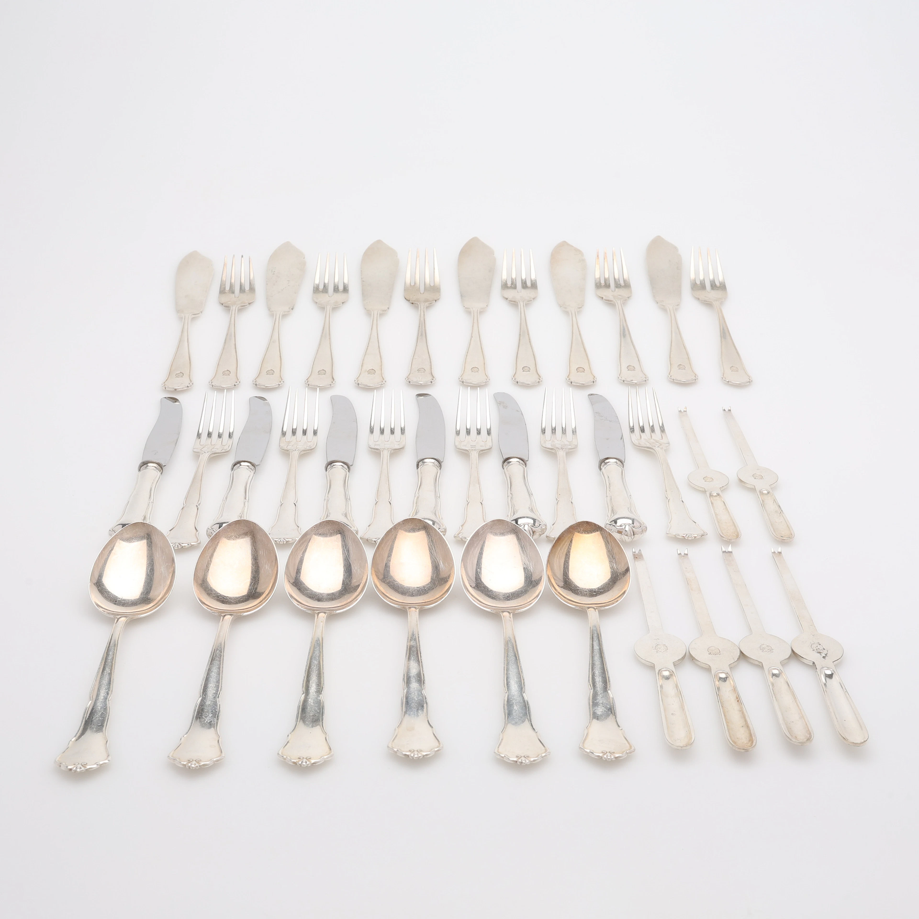 BESTICKDELAR, 30 ST, silver, modell Hansa, C.G. Hallberg, Stockholm
